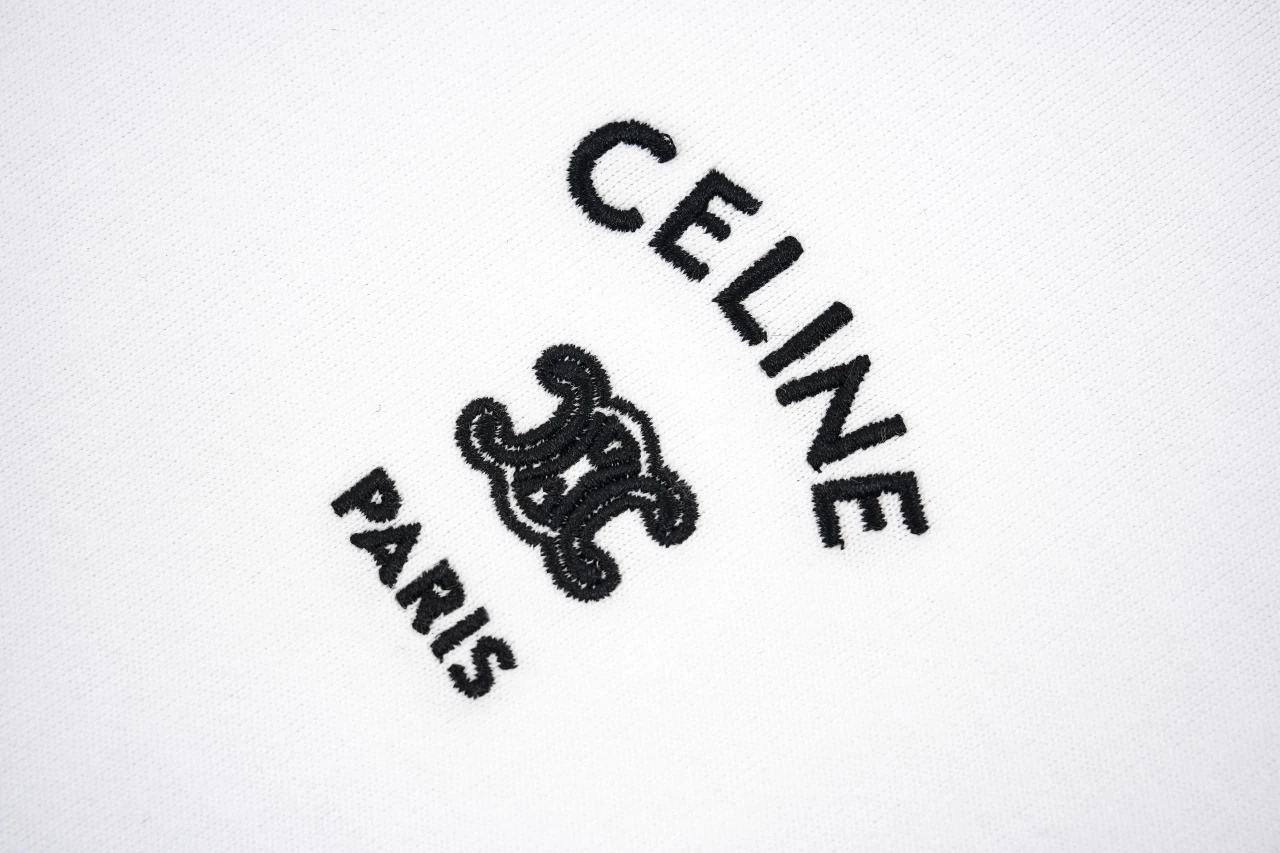 CELINE White Small Embroidered Logo T-Shirt product photo from LabelPicks