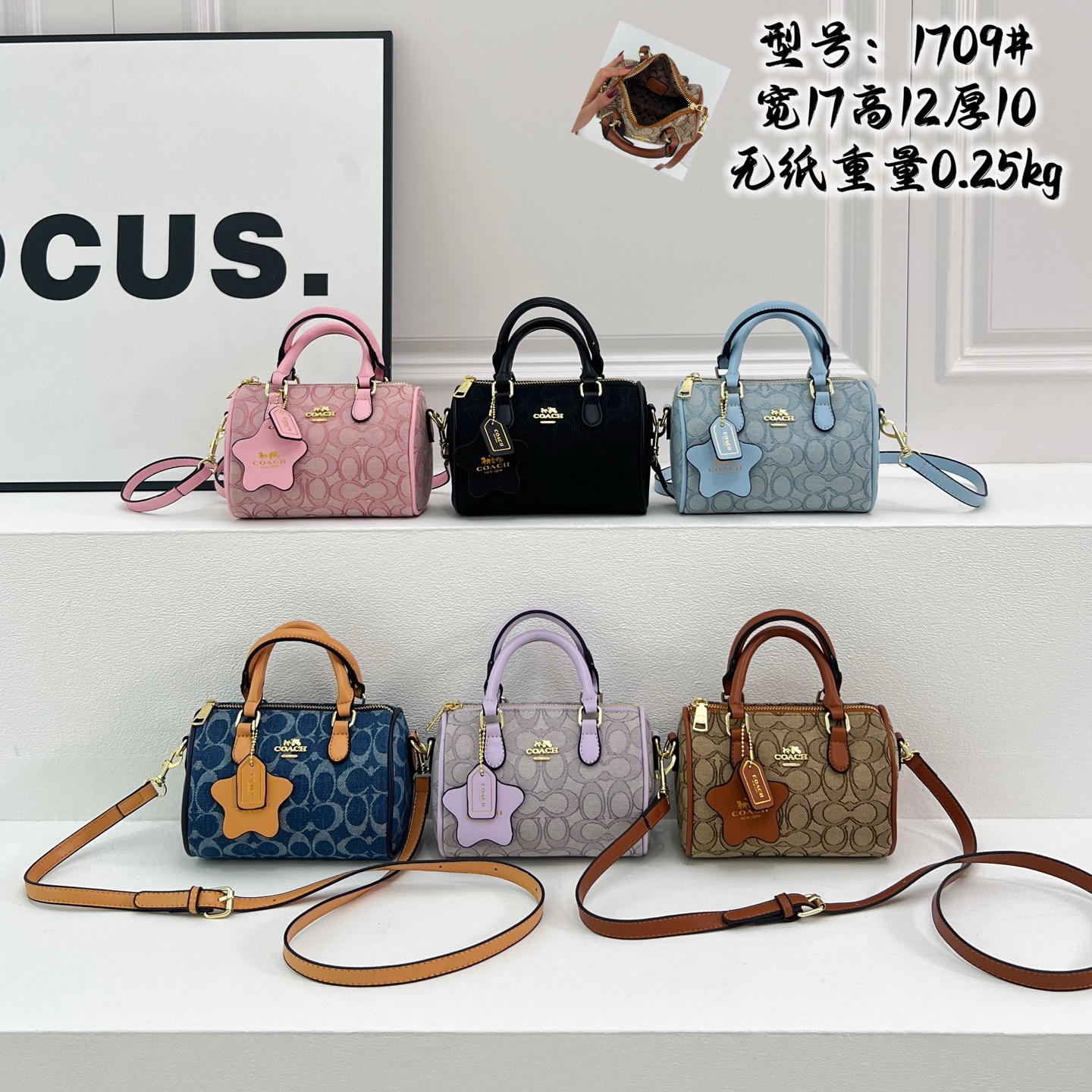 Coach denim pillow bag