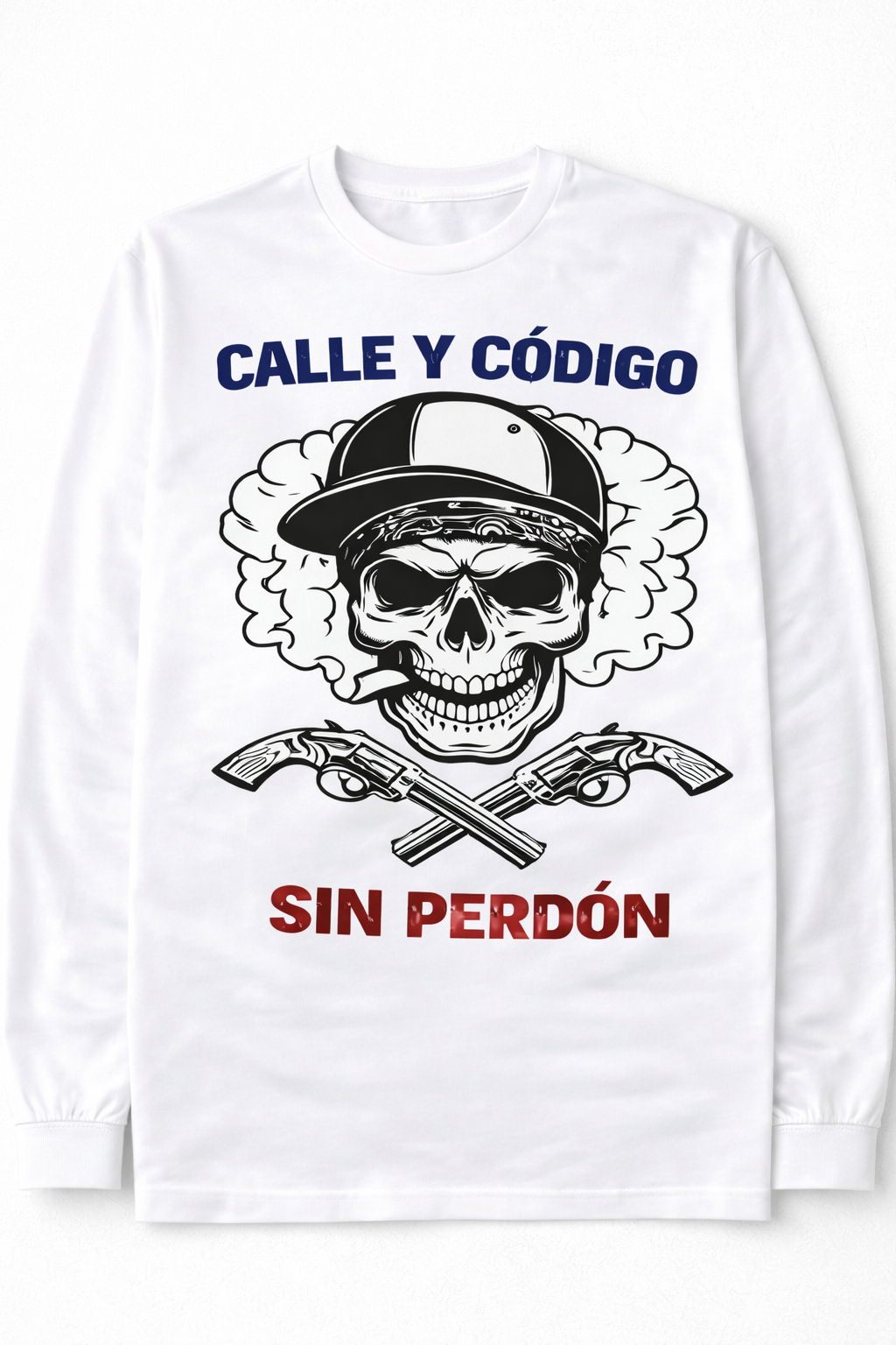 Remera Calavera Street con Gorras y Revólveres | Estilo Urbano Unisex
