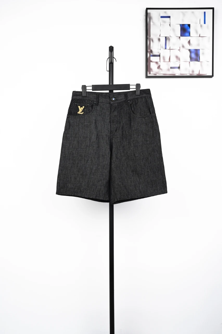 Louis Vuitton Black Solid Chambray Shorts product photo from LabelPicks