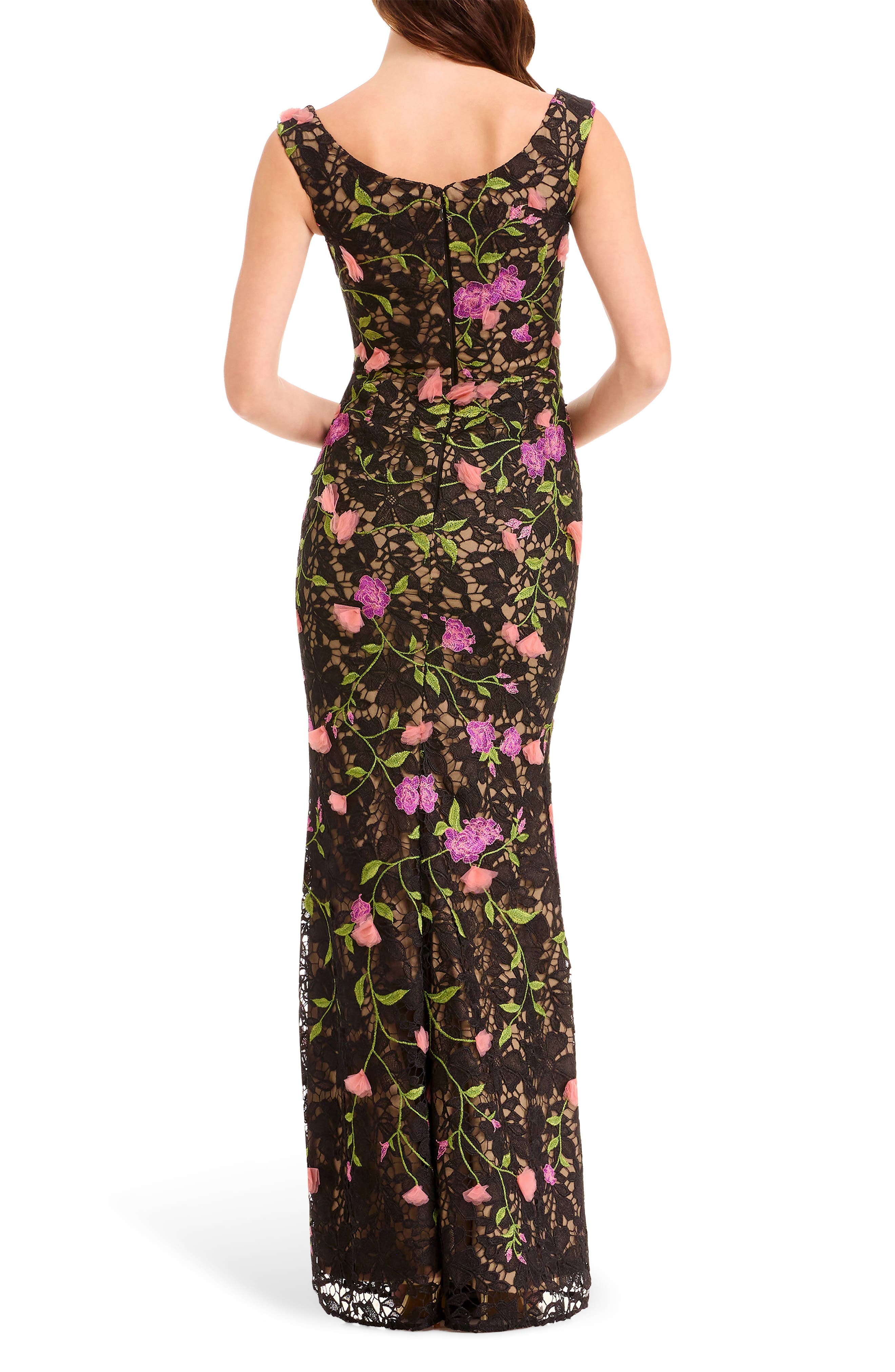 Dress the Population Josie Floral Appliqué Sleeveless Dress