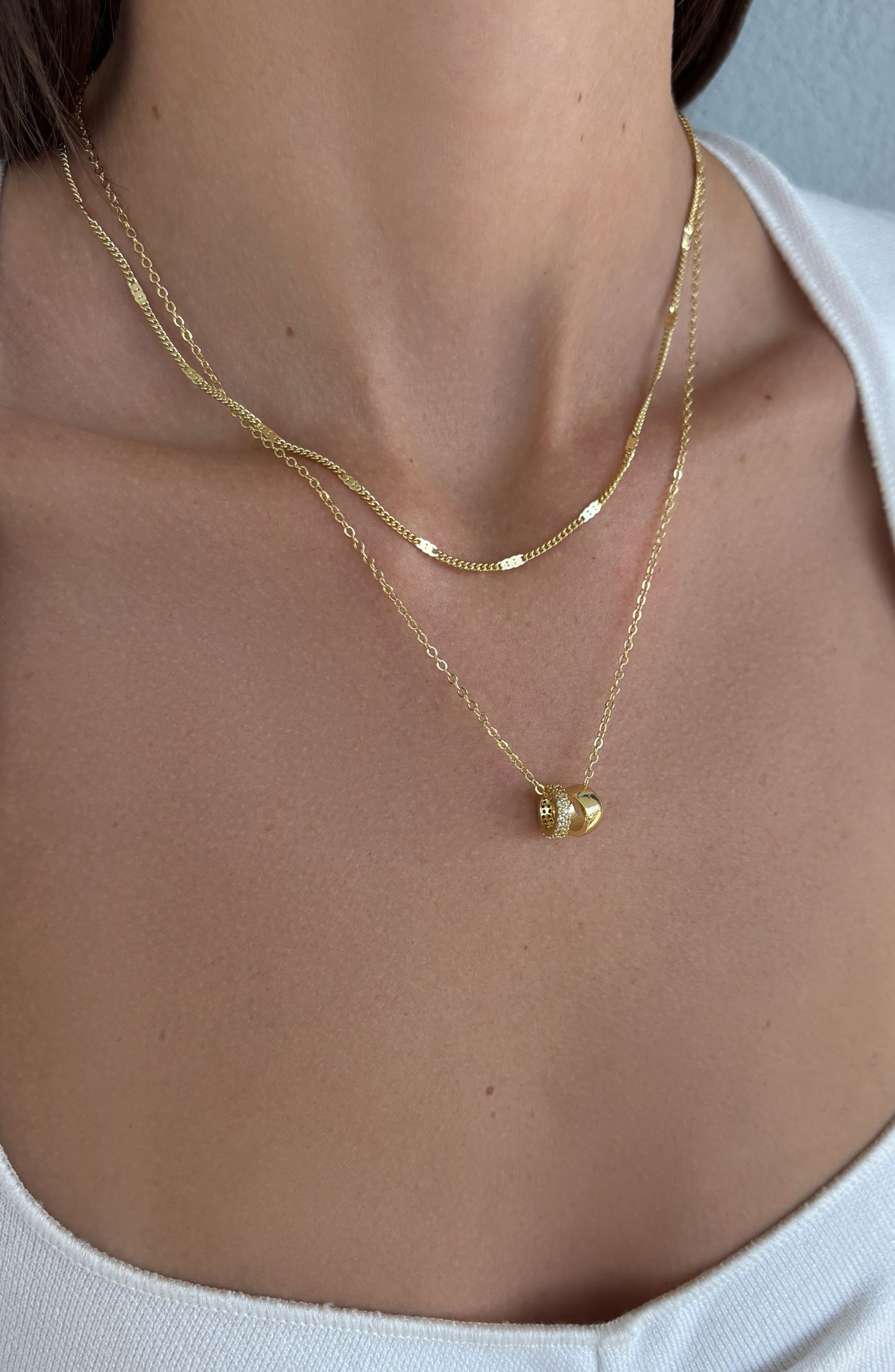 Adornia Set of 2 14k Gold Plated Necklaces