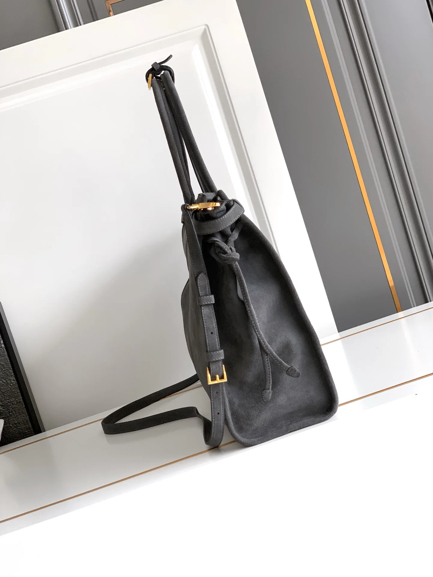 Prada Grey Calfskin Top Handle Bag product photo from LabelPicks