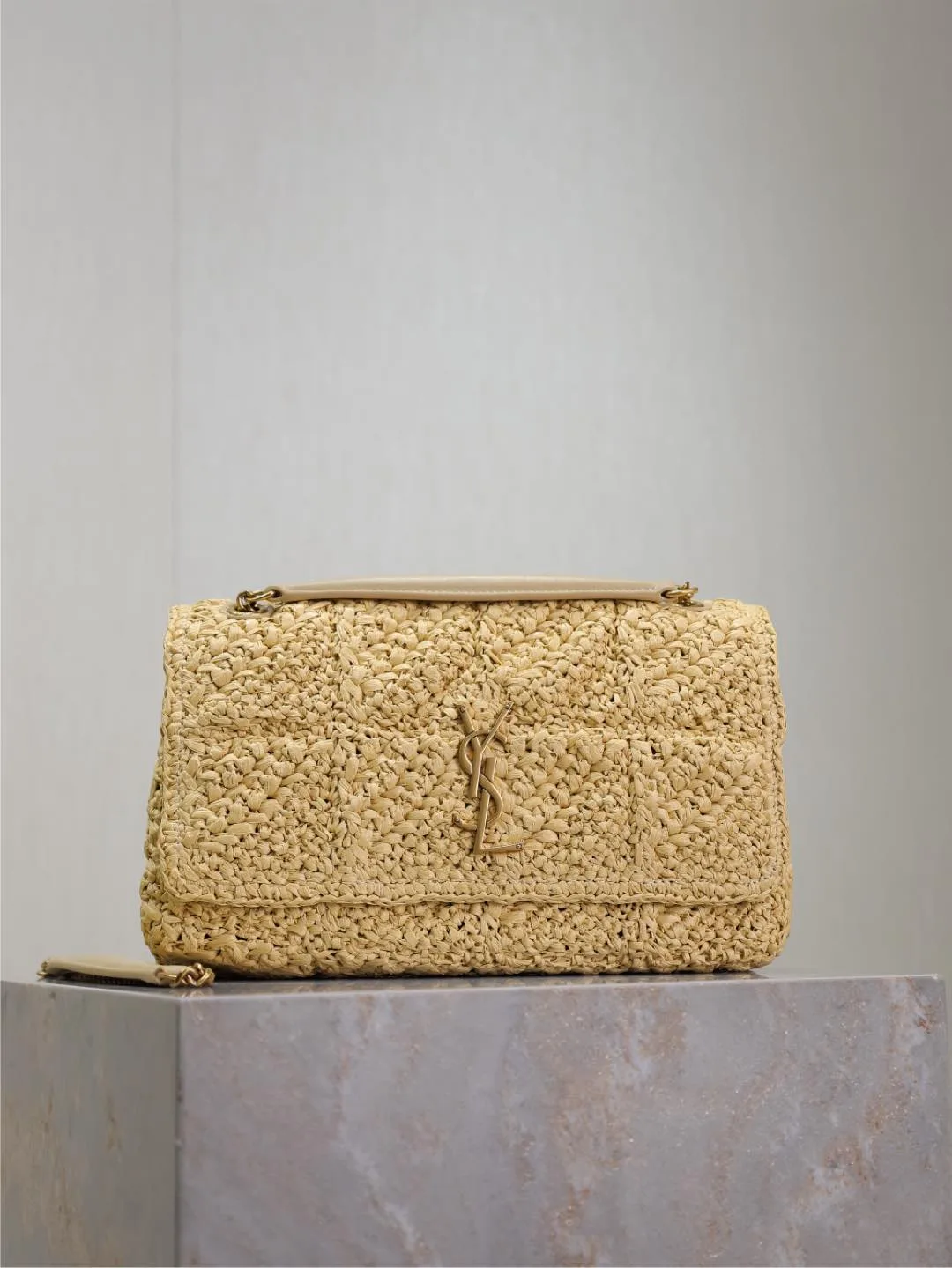 Saint Laurent Straw Woven Jamie Shoulder Bag product photo from LabelPicks