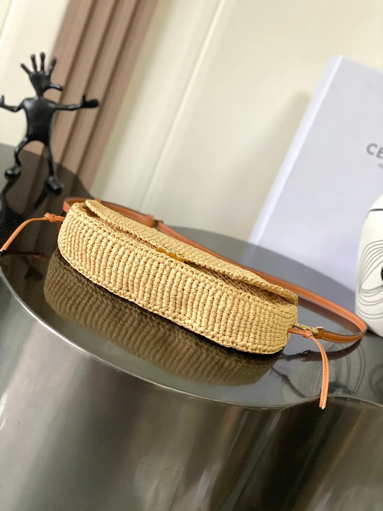 Celine Triomphe Straw Woven Crossbody Bag product photo from LabelPicks