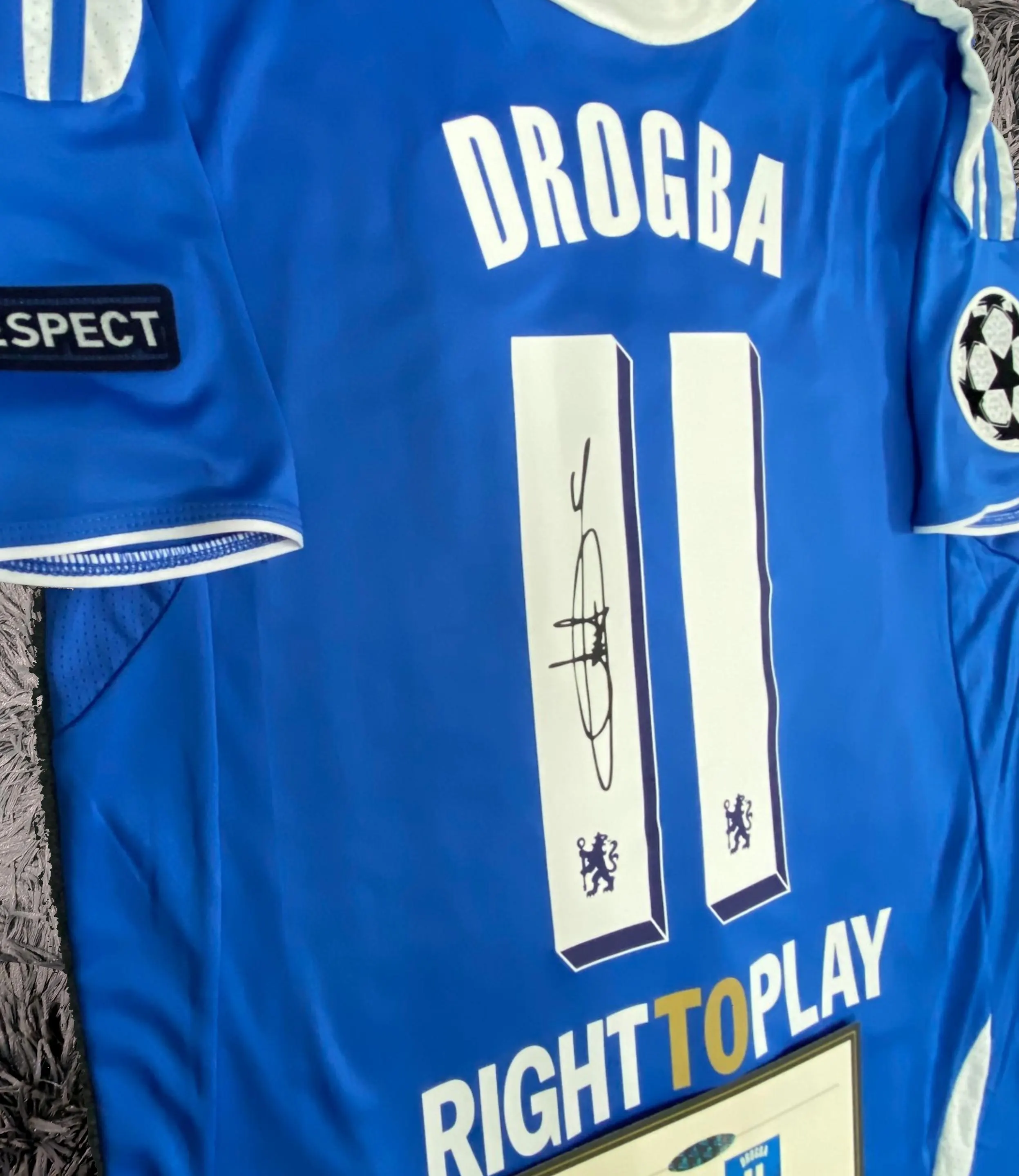Didier Drogba SIGNED Chelsea UCL Final 11/12 Home Jersey/Shirt - COA - 2012