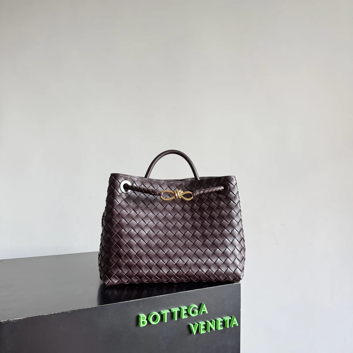 Bottega Veneta Intrecciato Woven Leather Andiamo Top Handle Bag product photo from LabelPicks