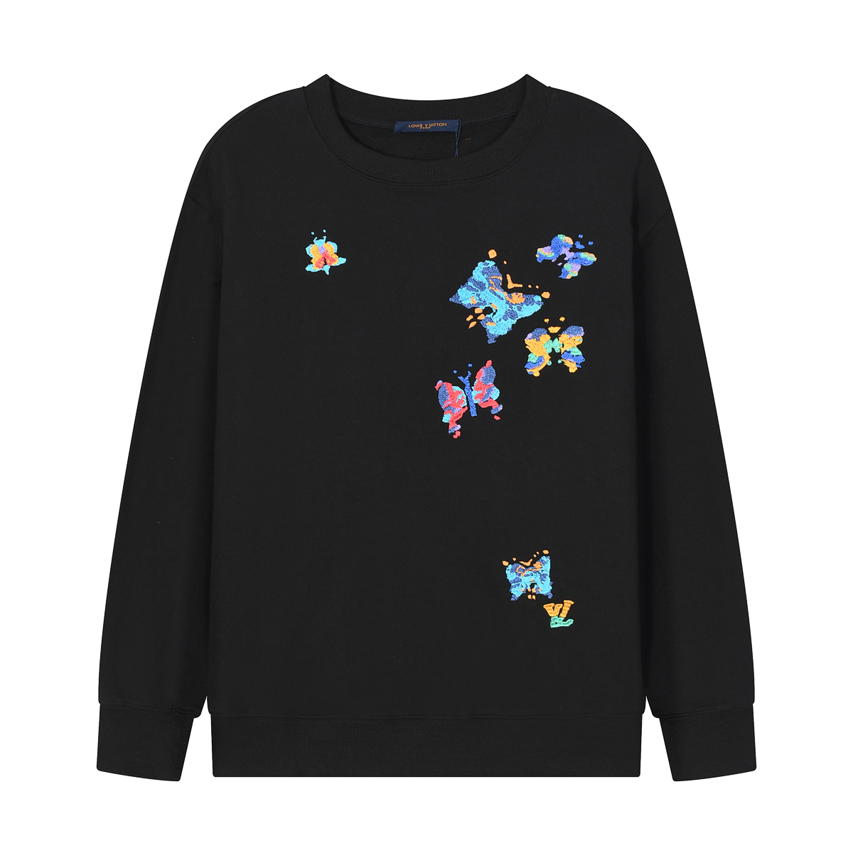 Butterfly Embroidery Print Long Sleeve Sweatshirt