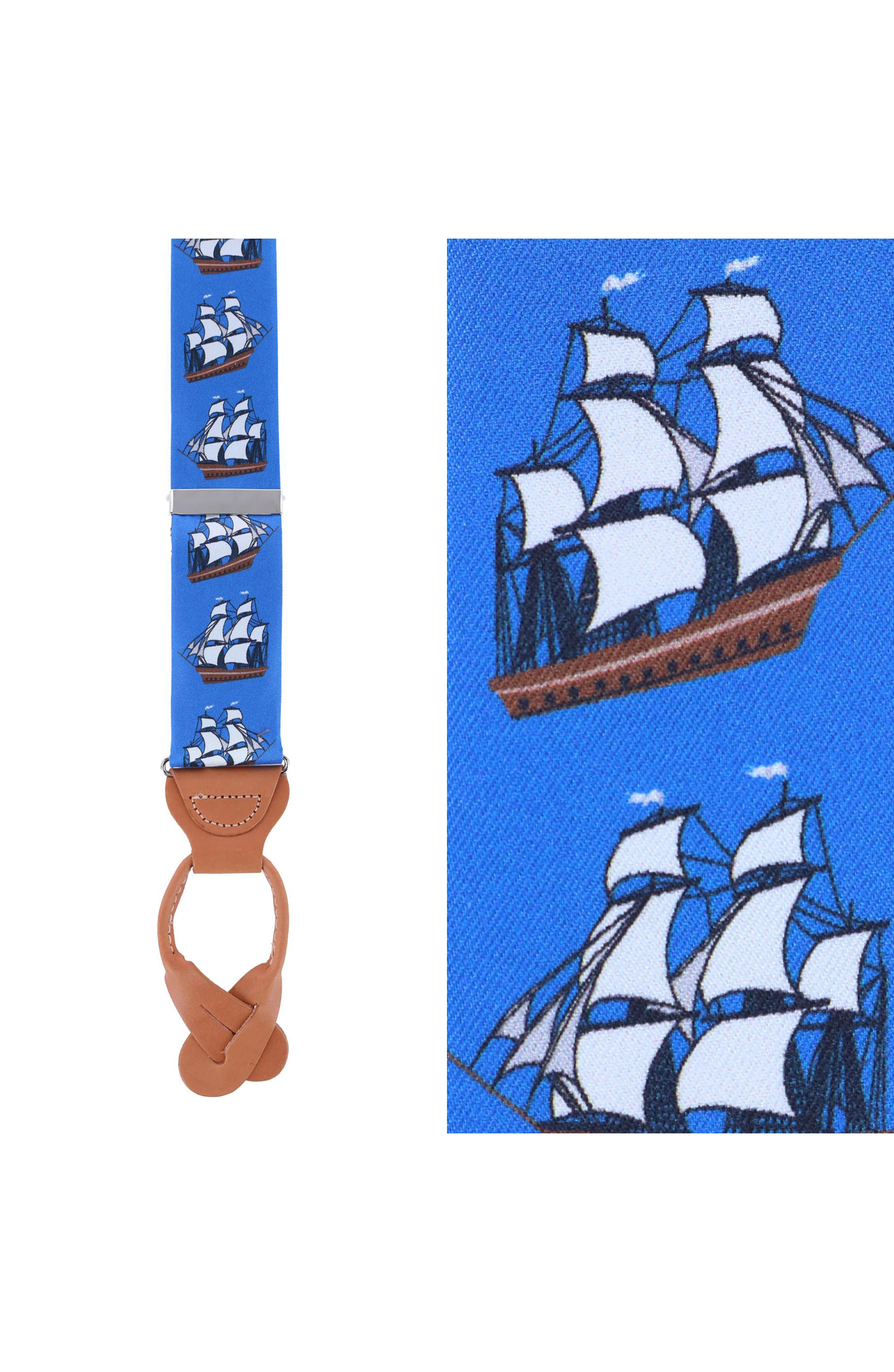 Trafalgar Nautical Print Silk Suspenders