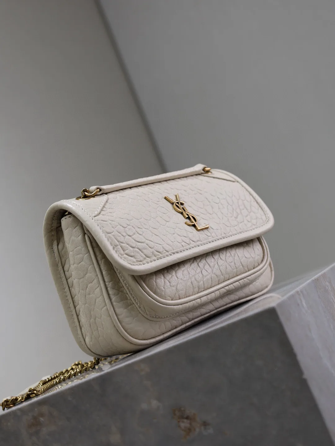Saint Laurent White Niki Lambskin Crossbody Bag product photo from LabelPicks