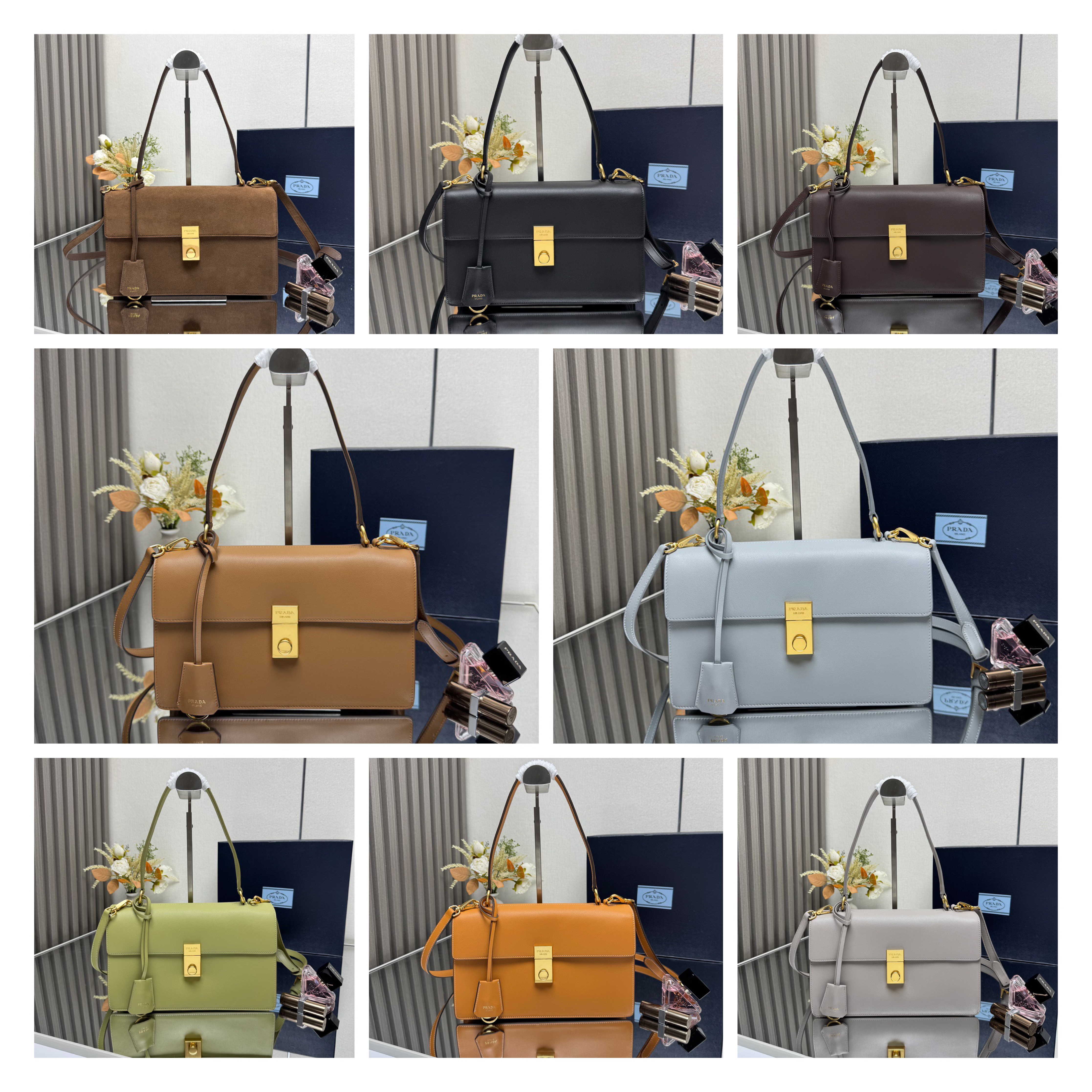 PRADA Soft Sound/Cowhide Leather/28CM