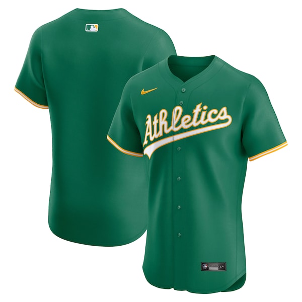 Athletics Nike Alternate Elite Jersey - Kelly Green/Gold/White