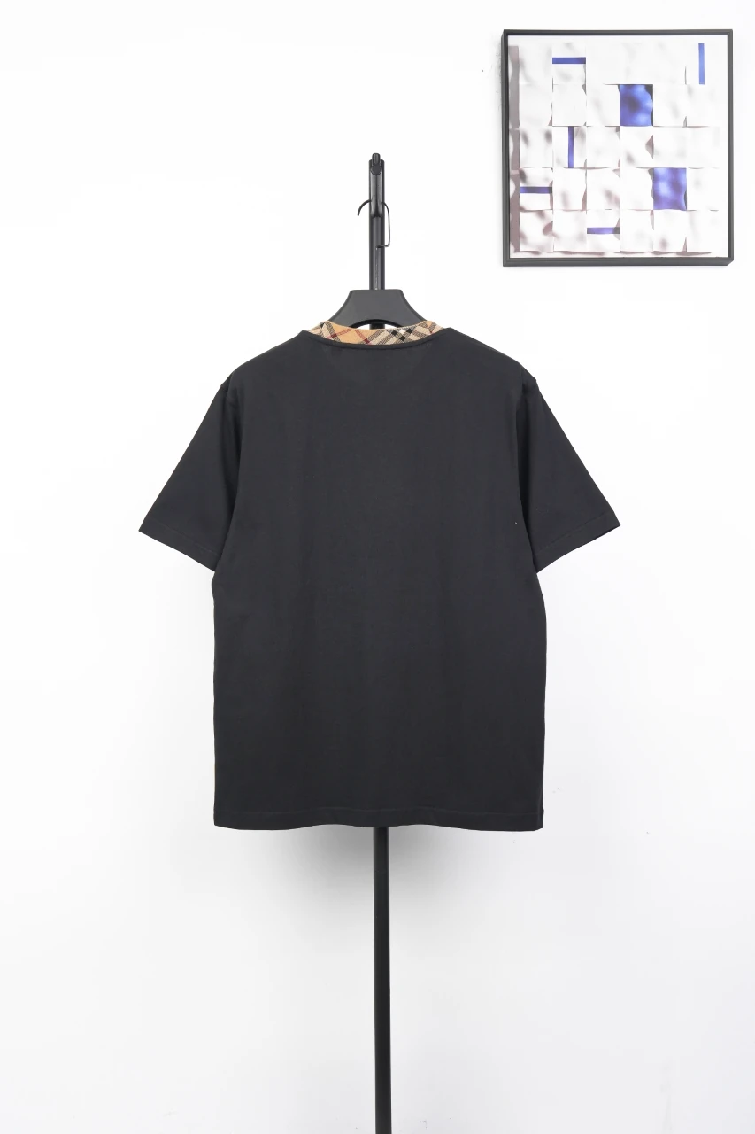Burberry Black Check Collar Crewneck T-Shirt product photo from LabelPicks
