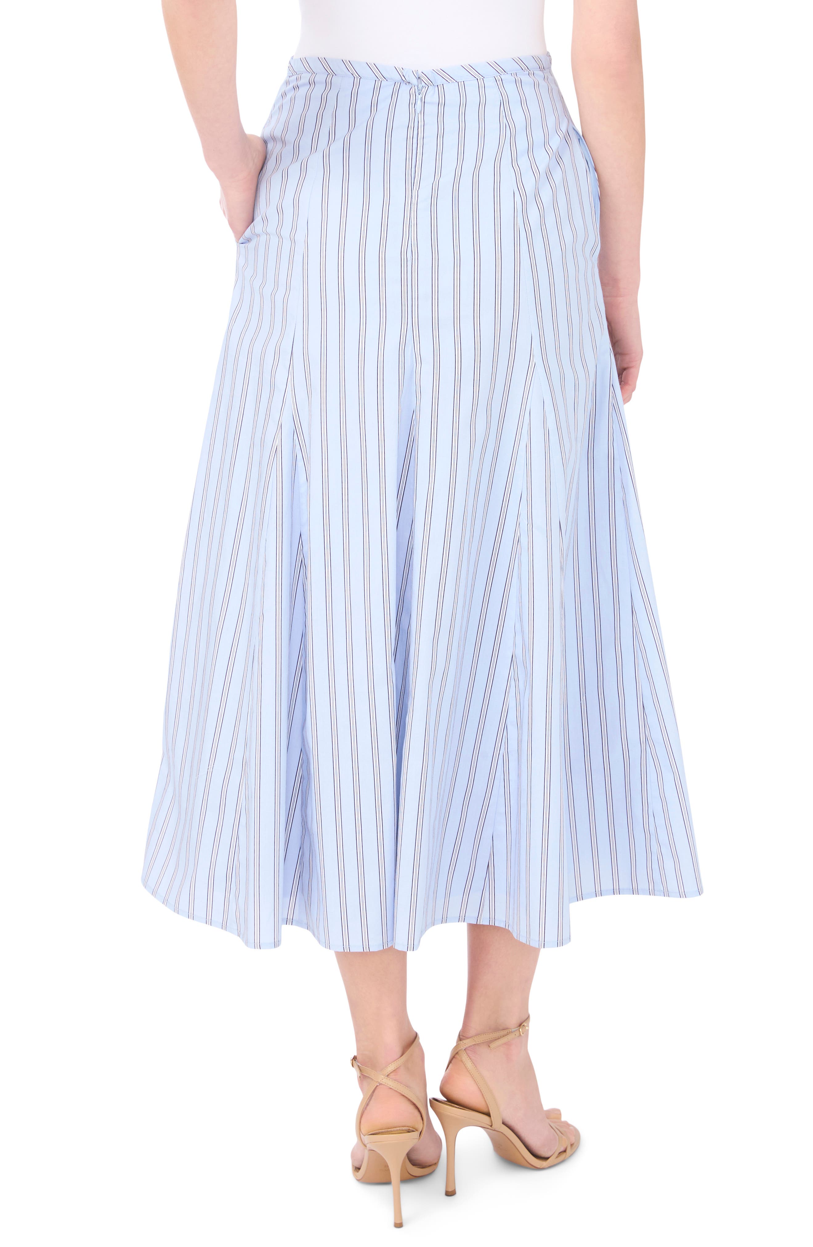 1.STATE Godet Hem Poplin Midi Skirt