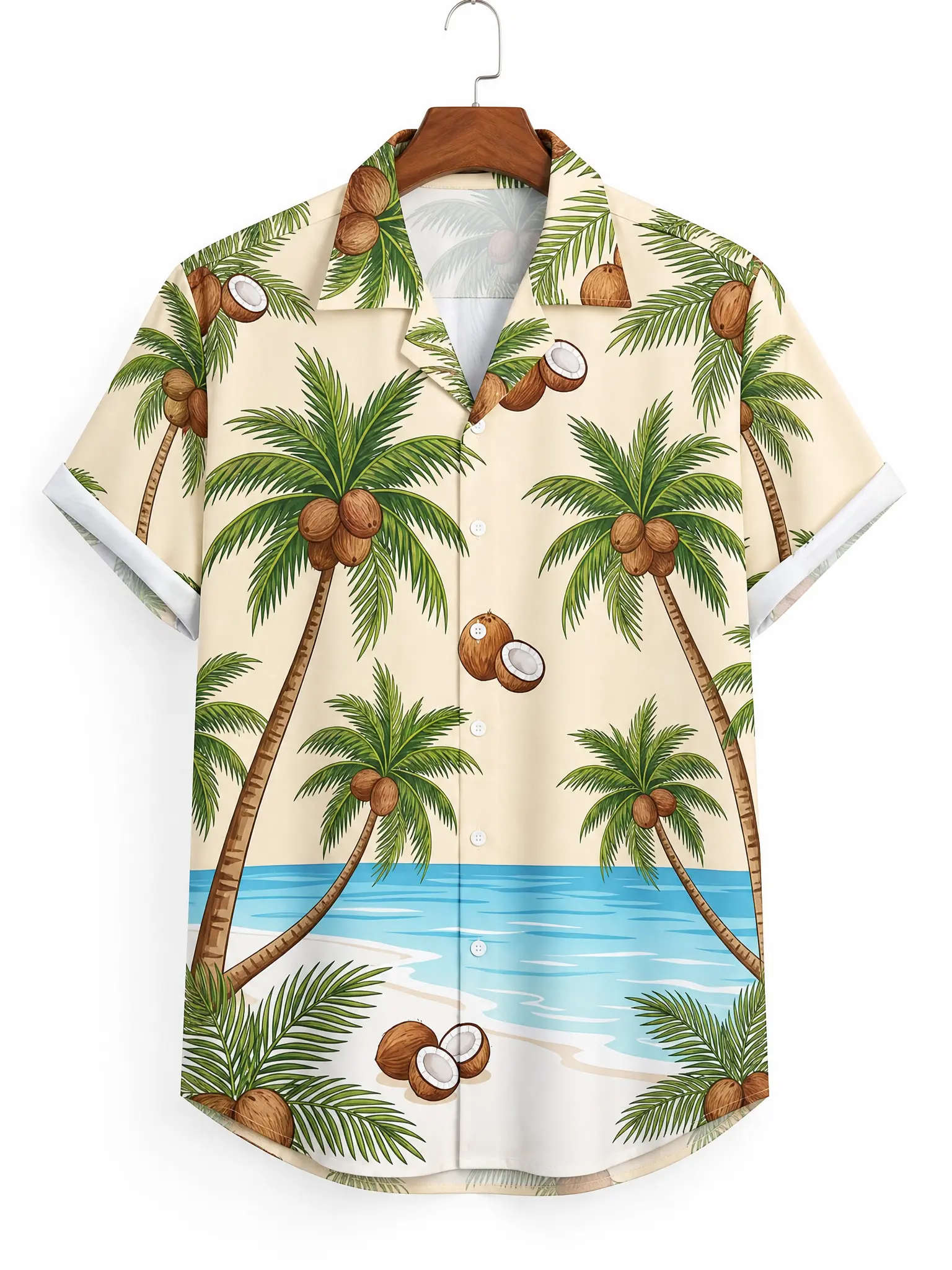 Men's printed shirts Coconut Palm Beach Aloha Shirt