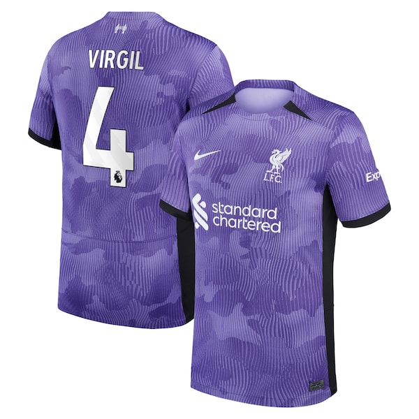 Virgil van Dijk Liverpool Nike 2023/24 Third Stadium Replica Player Jersey - Purple