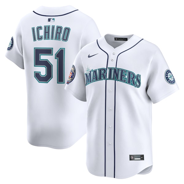Ichiro Suzuki Seattle Mariners Nike 2025 National Baseball Hall of Fame Nike Home Limited Player Jersey - White/Aqua