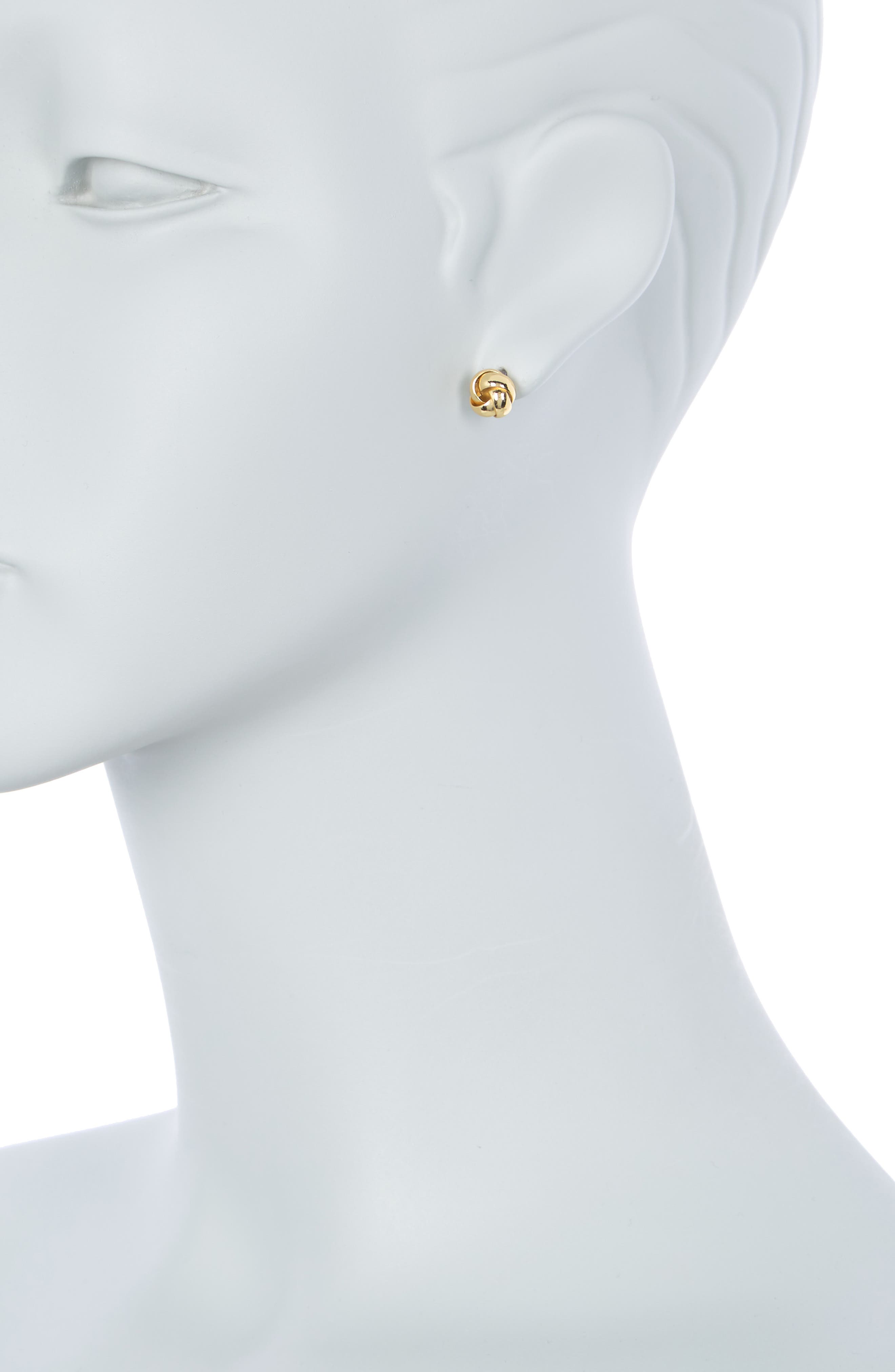 Adornia 14K Gold Vermeil & Sterling Silver Twisted Knot Stud Earrings Set