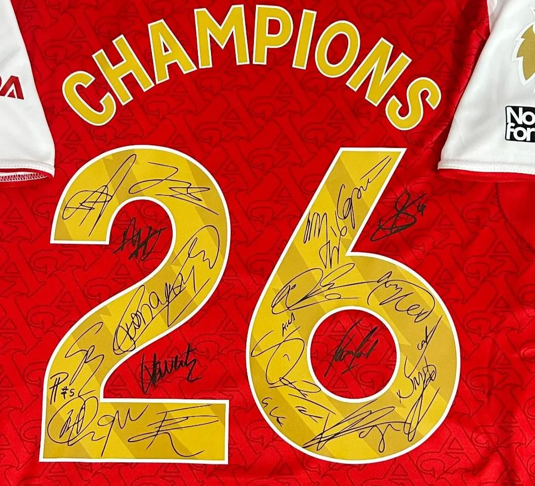Arsenal FULL 2025 SIGNED Champions Team Squad Signature Jersey/Shirt + COA 25/26