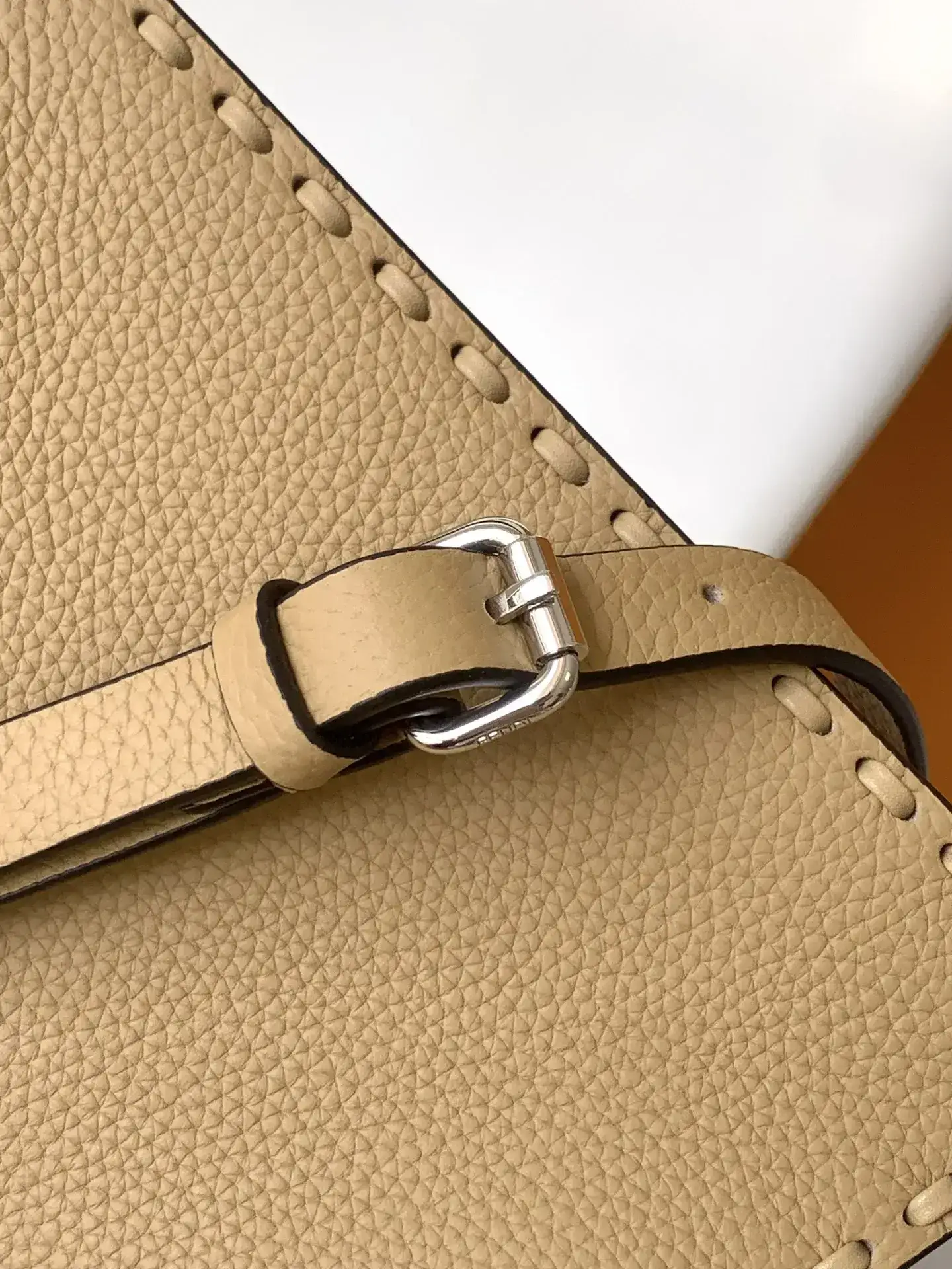 Fendi Peekaboo Beige Calfskin Top Handle Bag product photo from LabelPicks