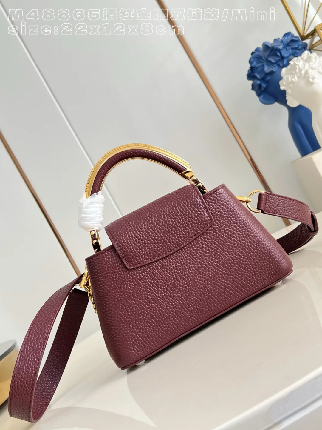Louis Vuitton Capucines Burgundy Calfskin Crossbody Bag product photo from LabelPicks