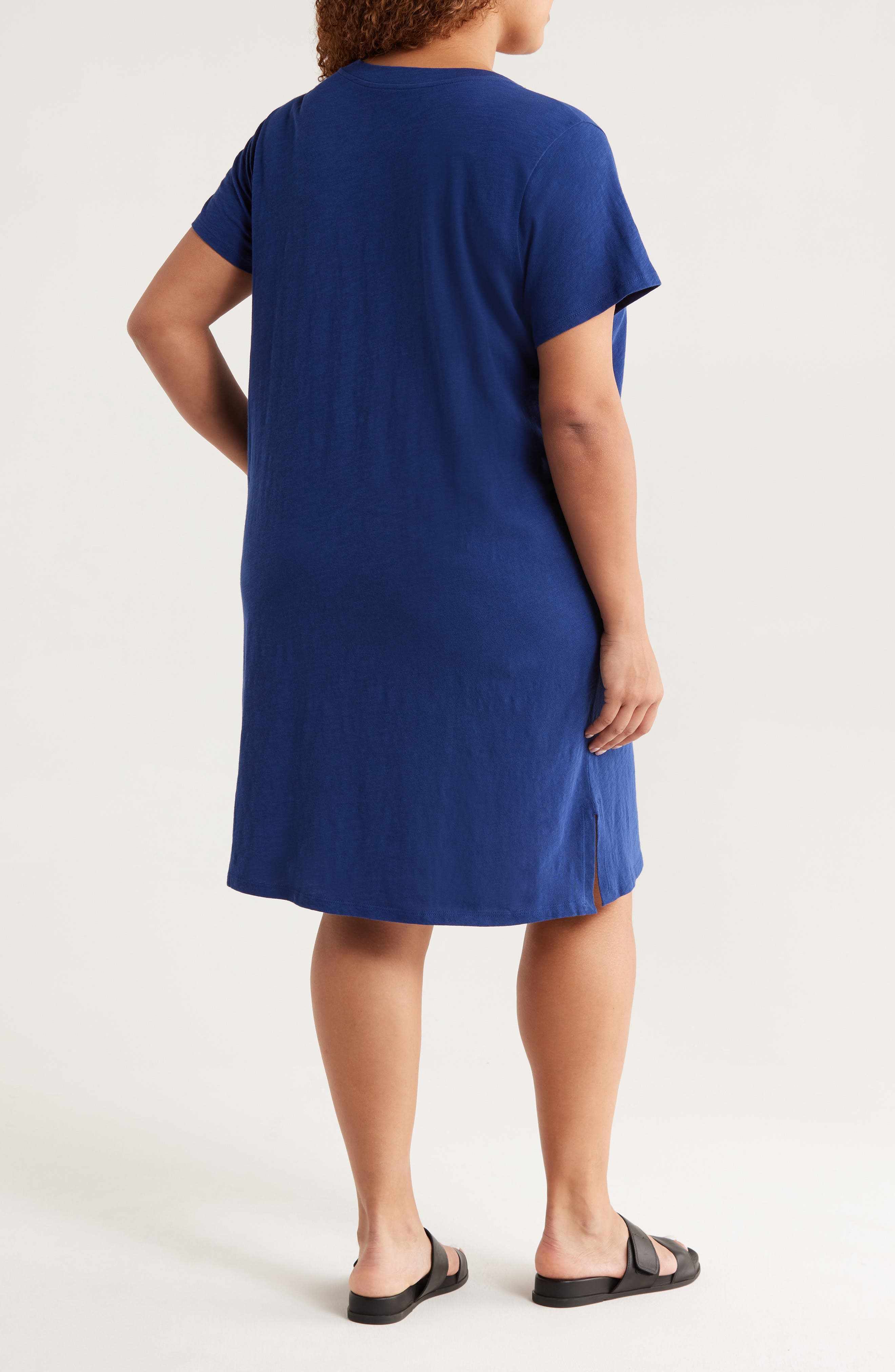 Eileen Fisher V-Neck Organic Cotton T-Shirt Dress