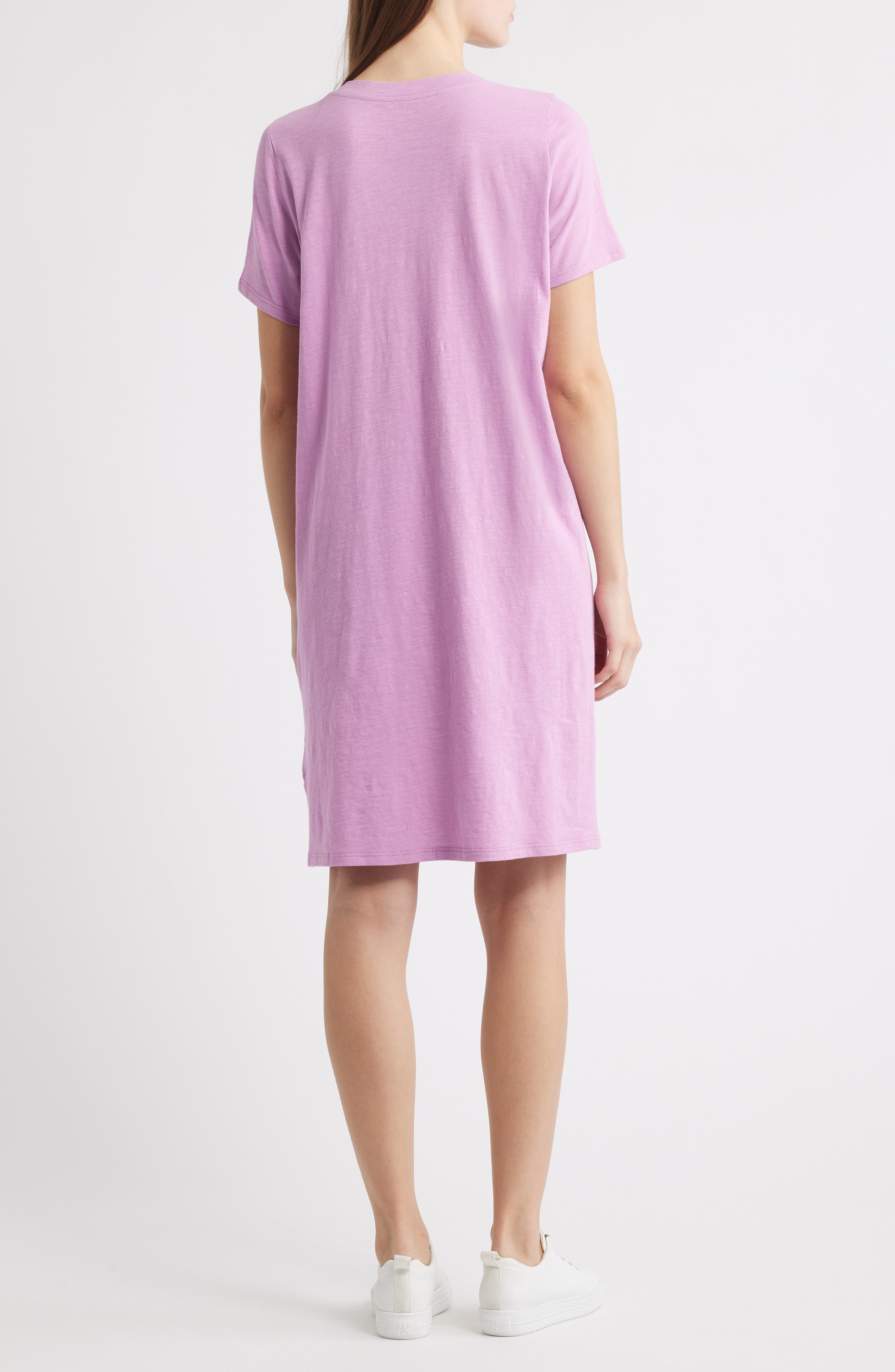 Eileen Fisher V-Neck Organic Cotton T-Shirt Dress