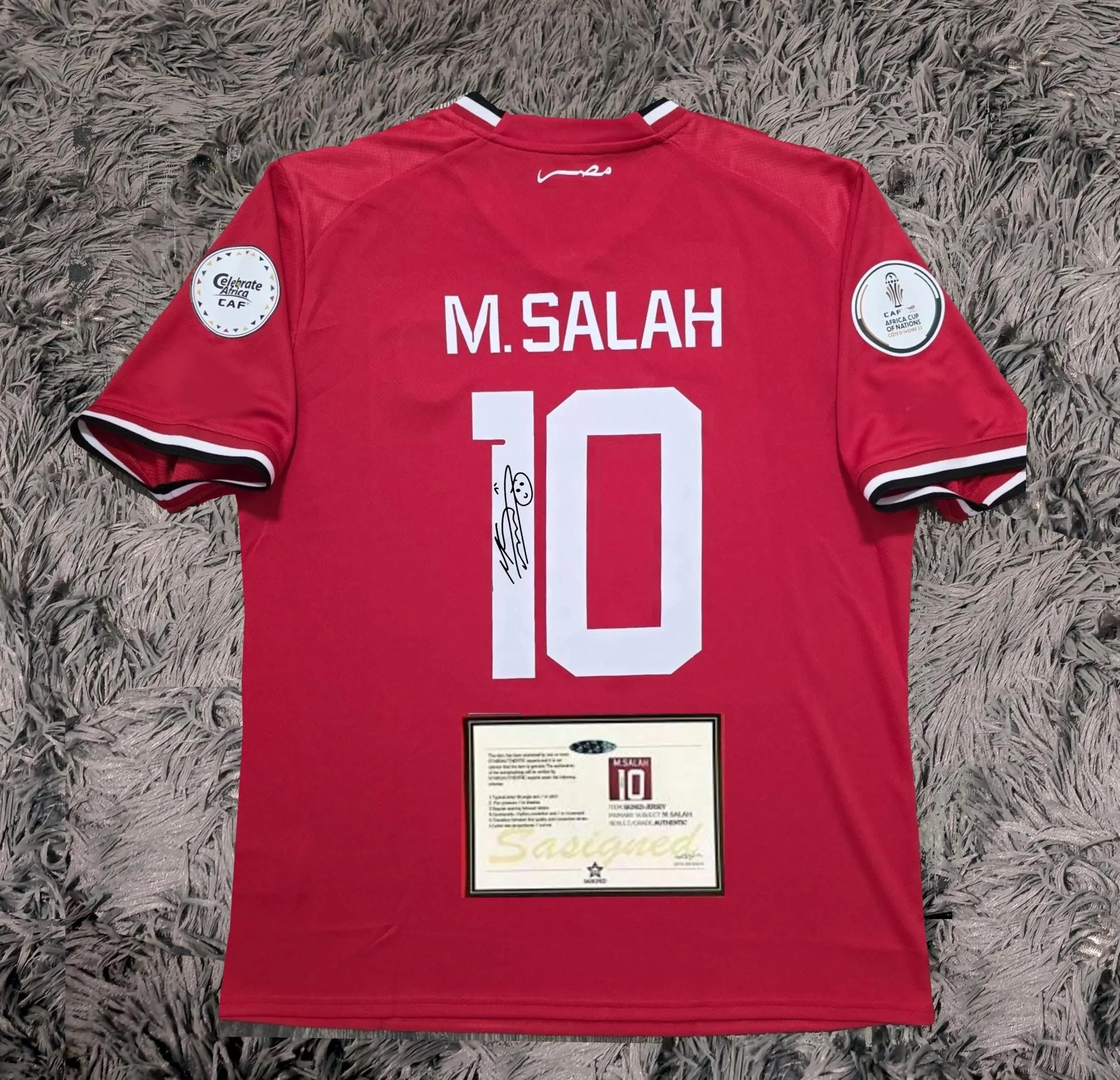 Mo Salah SIGNED Egypt World Cup Home Jersey/Shirt - COA - 2026
