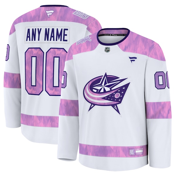 Columbus Blue Jackets  2024 Hockey Fights Cancer Custom Practice Jersey - White