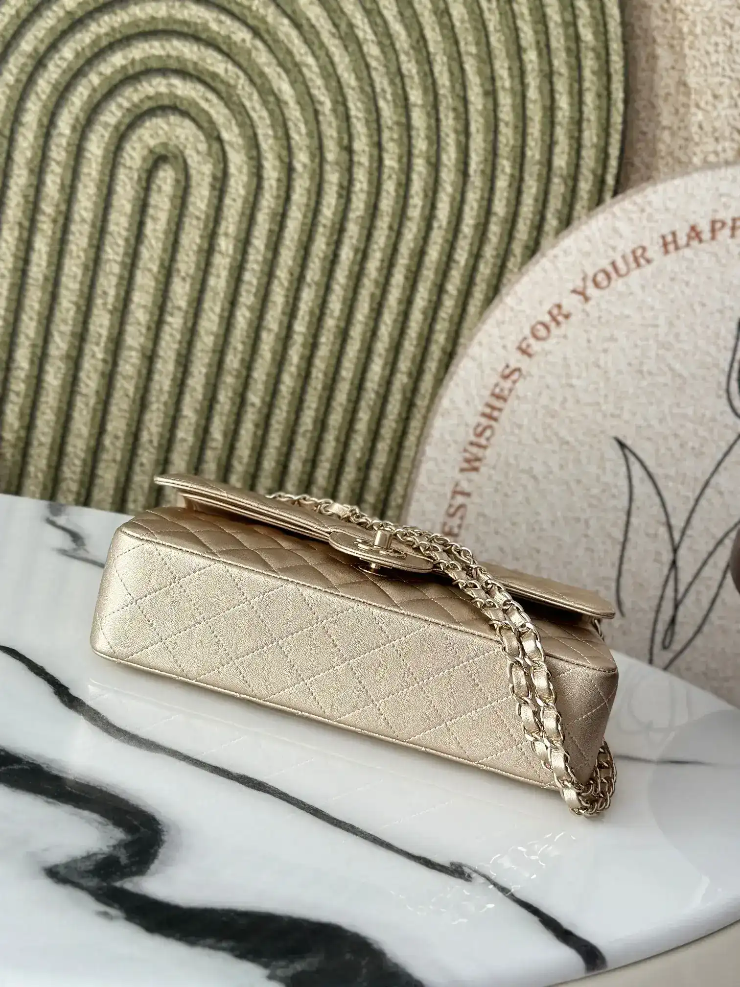 Chanel Classic Flap Gold Lambskin Shoulder Bag product photo from LabelPicks