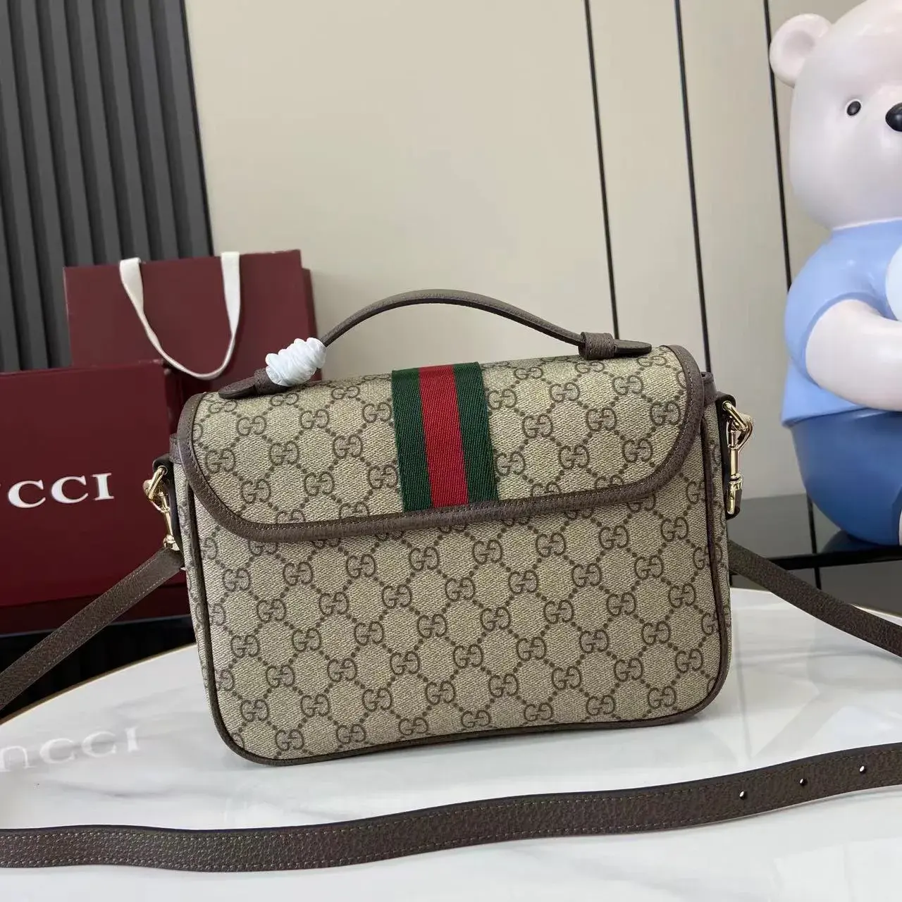 Gucci Ophidia Brown GG Supreme Canvas Crossbody Bag product photo from LabelPicks