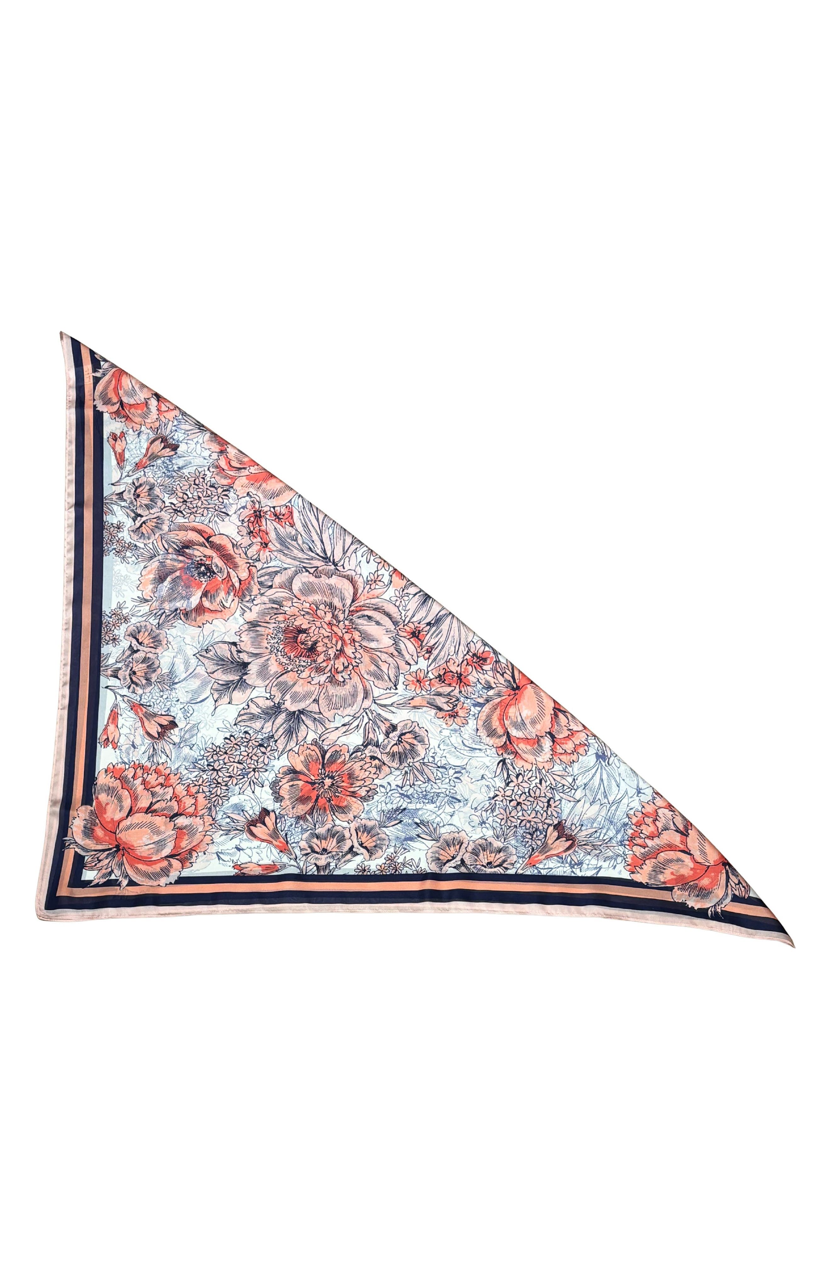 Nicole Miller Floral Satin Square Scarf