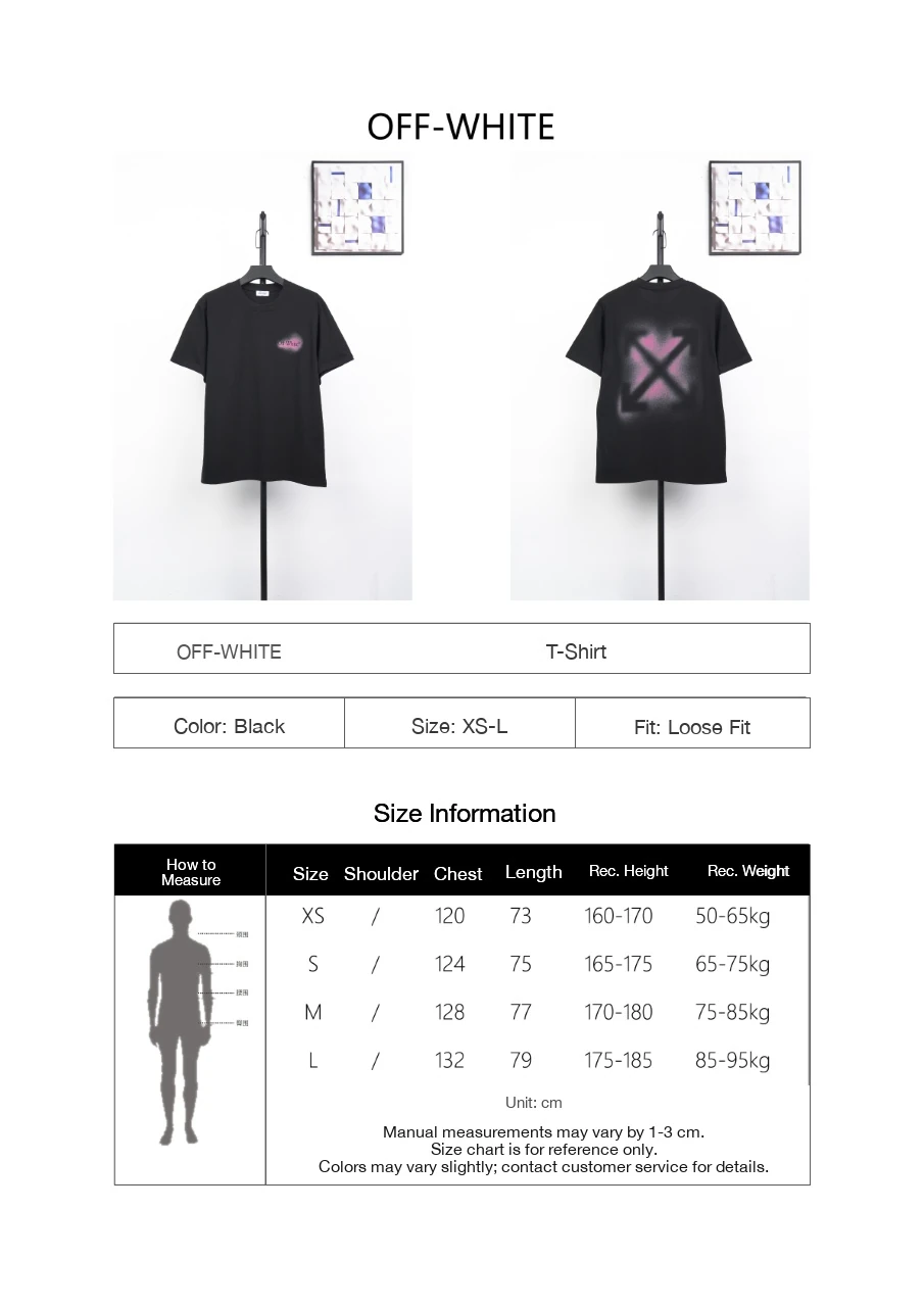 Off-White Black Pink Purple Spray Arrow T-Shirt product photo from LabelPicks