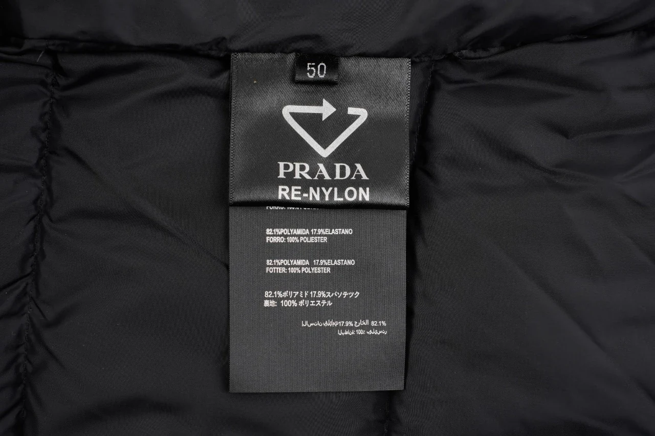 Prada Black Hooded Triangle Logo Down Jacket product photo from LabelPicks