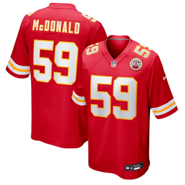 Cooper McDonald Kansas City Chiefs Nike Team Game Jersey -  Red