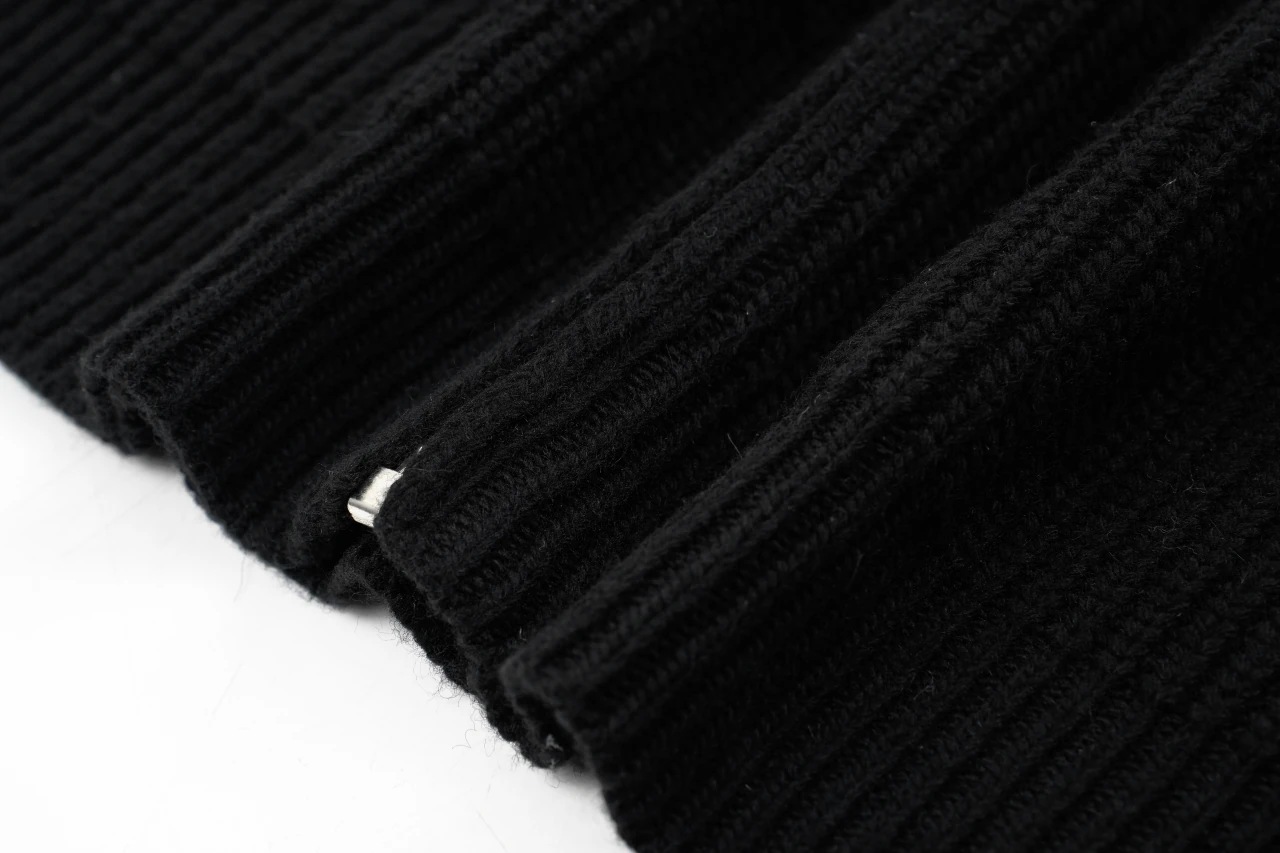 CELINE Black Triomphe Embroidered Knit Zip Cardigan product photo from LabelPicks