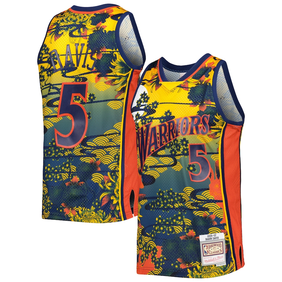 Baron Davis Golden State Warriors Hardwood Classics Lunar New Year Swingman Jersey - Blue