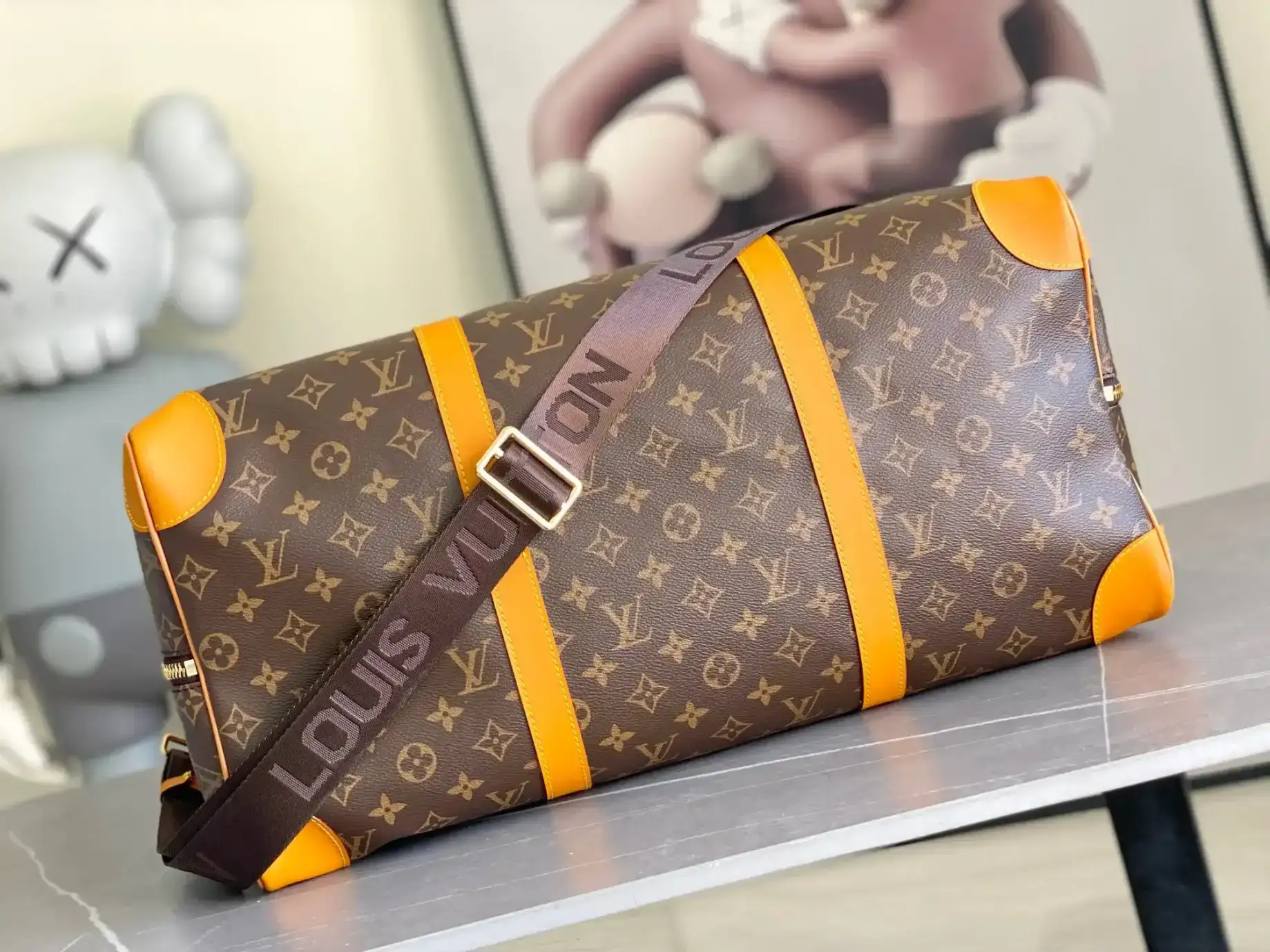 Louis Vuitton Yellow Keepall Canvas and Leather Tote Bag product photo from LabelPicks