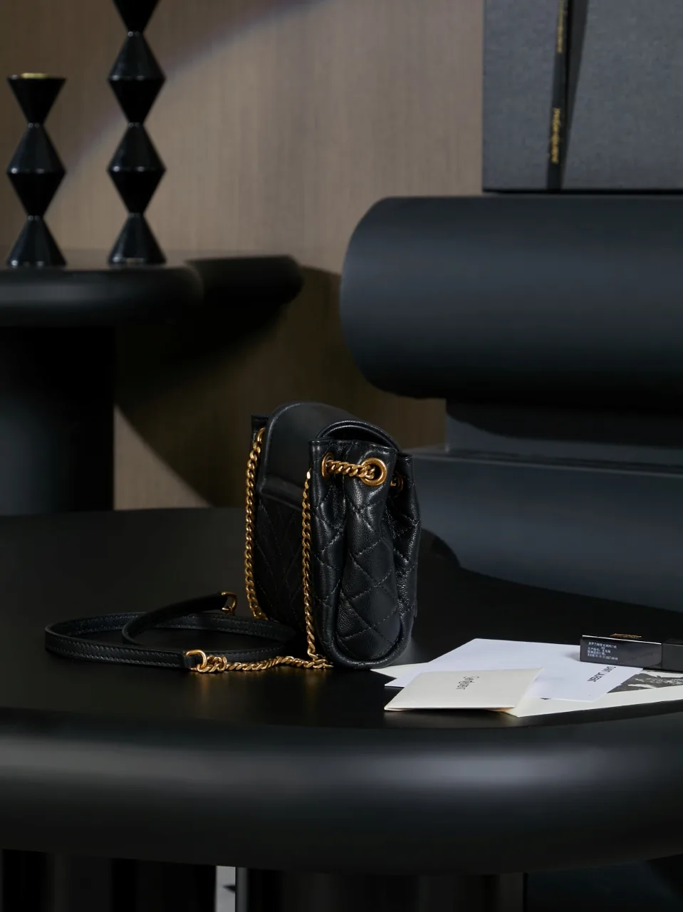 Saint Laurent Gold Quilted Leather Shoulder Bag product photo from LabelPicks