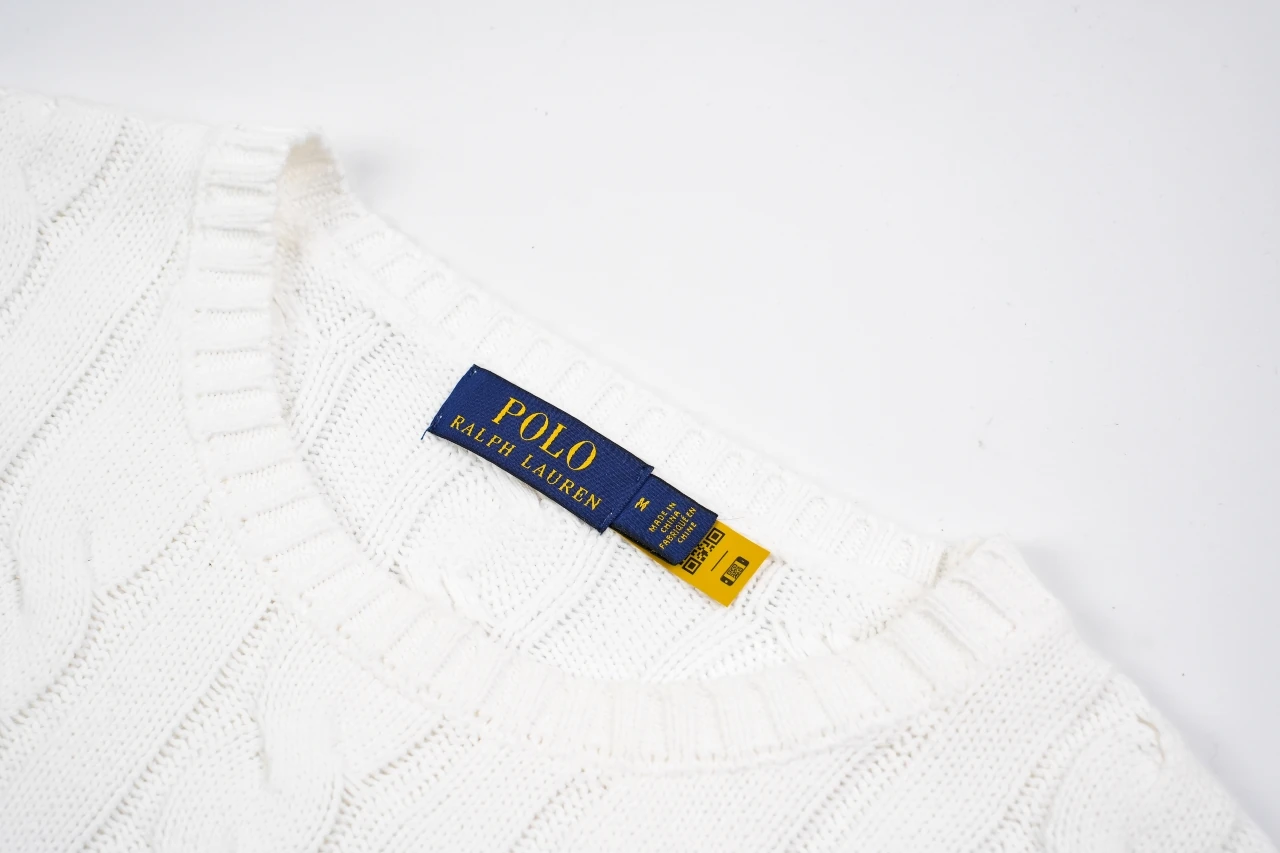Ralph Lauren White Cable-Knit Cotton Crewneck Sweater product photo from LabelPicks