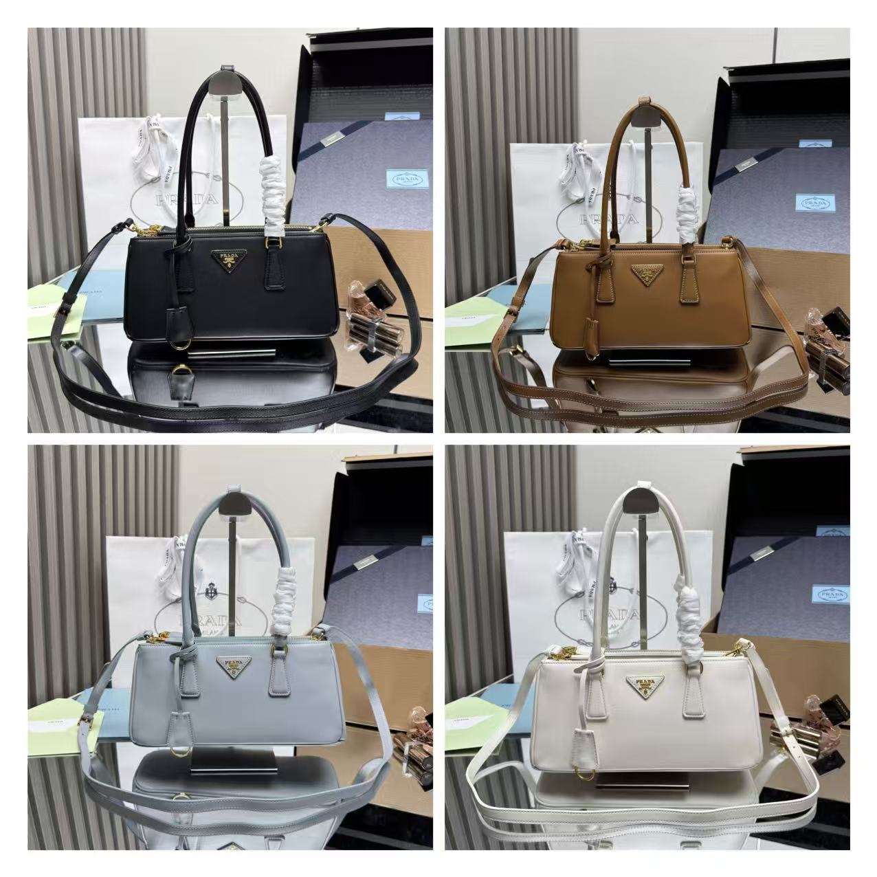 PRADA Galleria handbag / Calfskin leather / 30CM