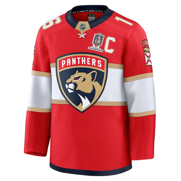 Aleksander Barkov Florida Panthers  Home 2025 Stanley Cup Champions Premium Patched Jersey - Red