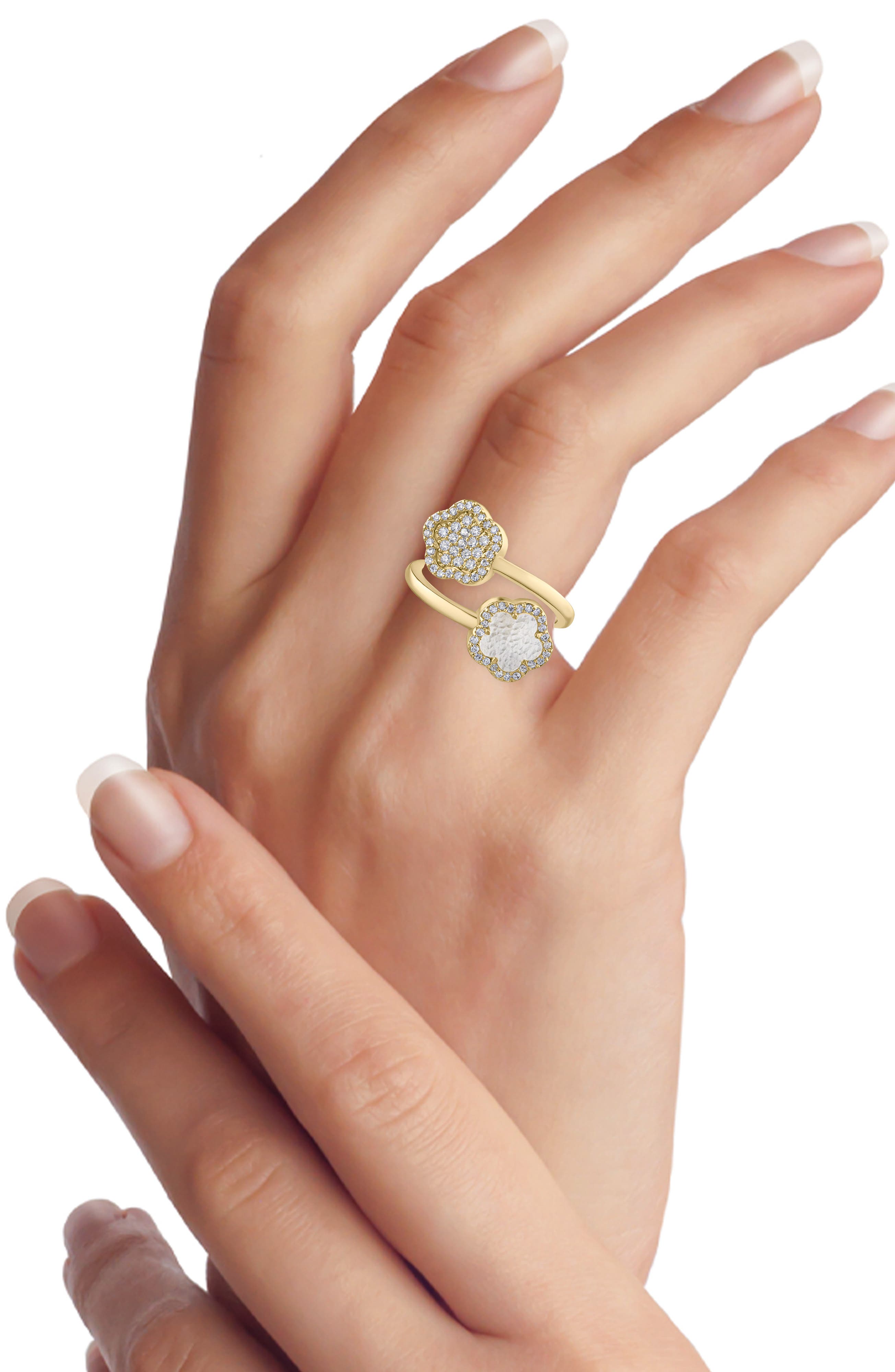 CZ by Kenneth Jay Lane Pavé Cubic Zirconia Clover Ring