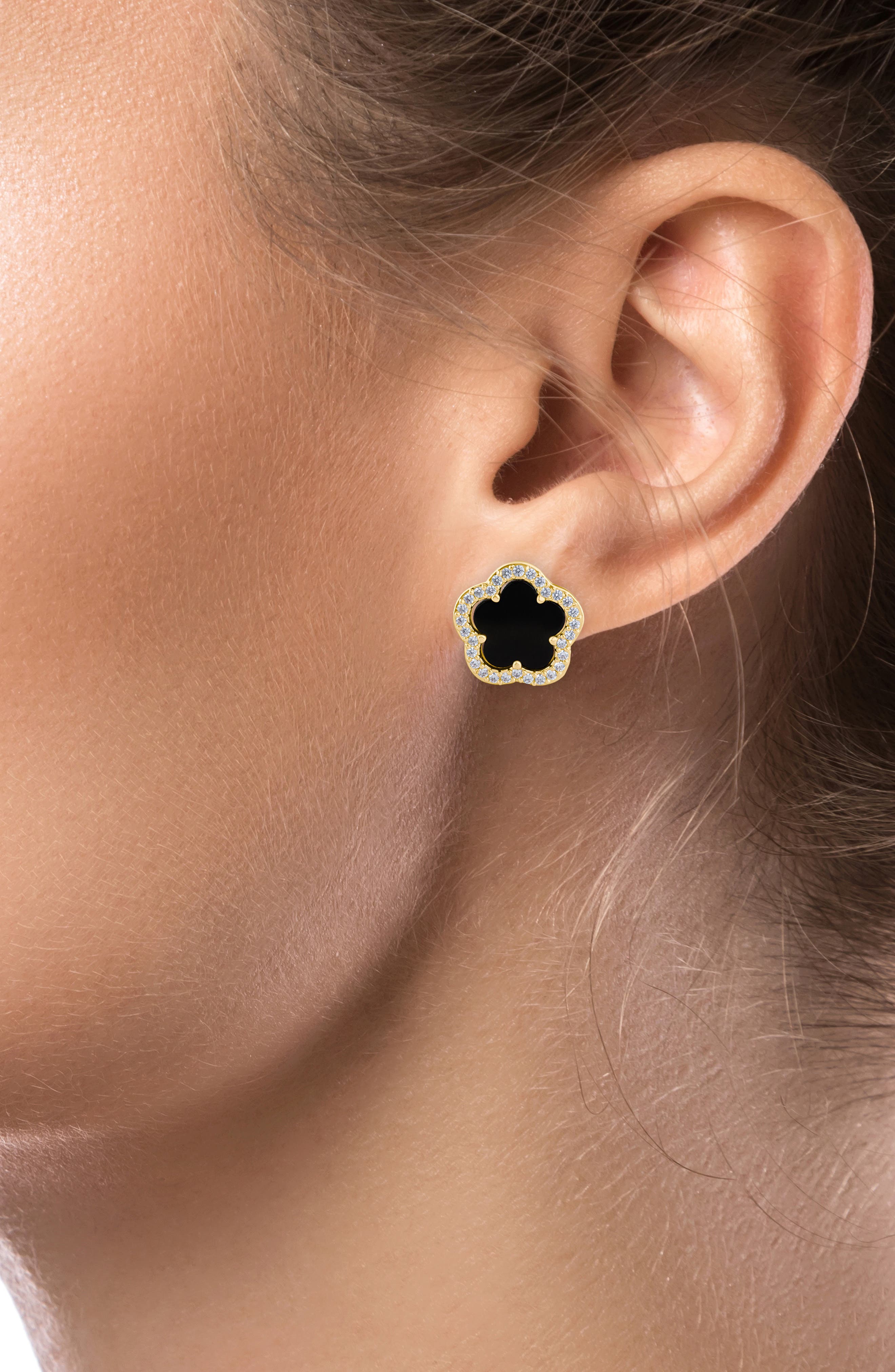 CZ by Kenneth Jay Lane Pavé CZ Clover Stud Earrings
