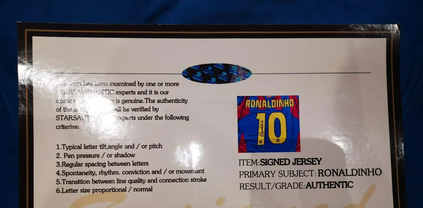 Ronaldinho Ga煤cho SIGNED Barcelona 04/05 Home UCL Jersey/Shirt - COA - 2005 Retro
