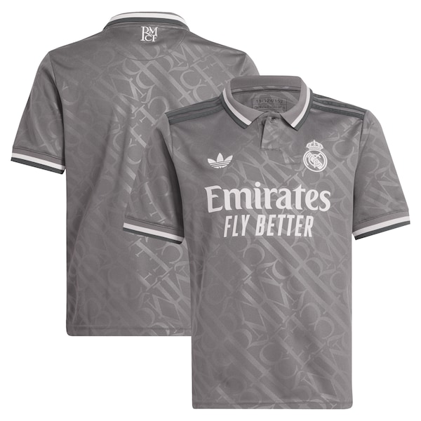 Los Merengues adidas Originals Youth 2024/25 Third Replica Jersey - Charcoal