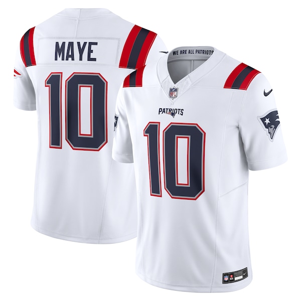 Drake Maye New England Patriots Nike  Vapor F.U.S.E. Limited Jersey - White/Red/Navy