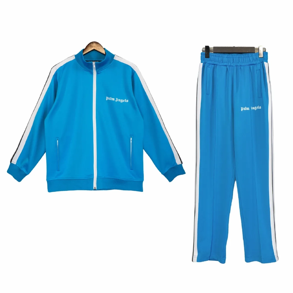 Palm Angels Zip-Up Classic Track Jacket & Pants Set Lake Blue