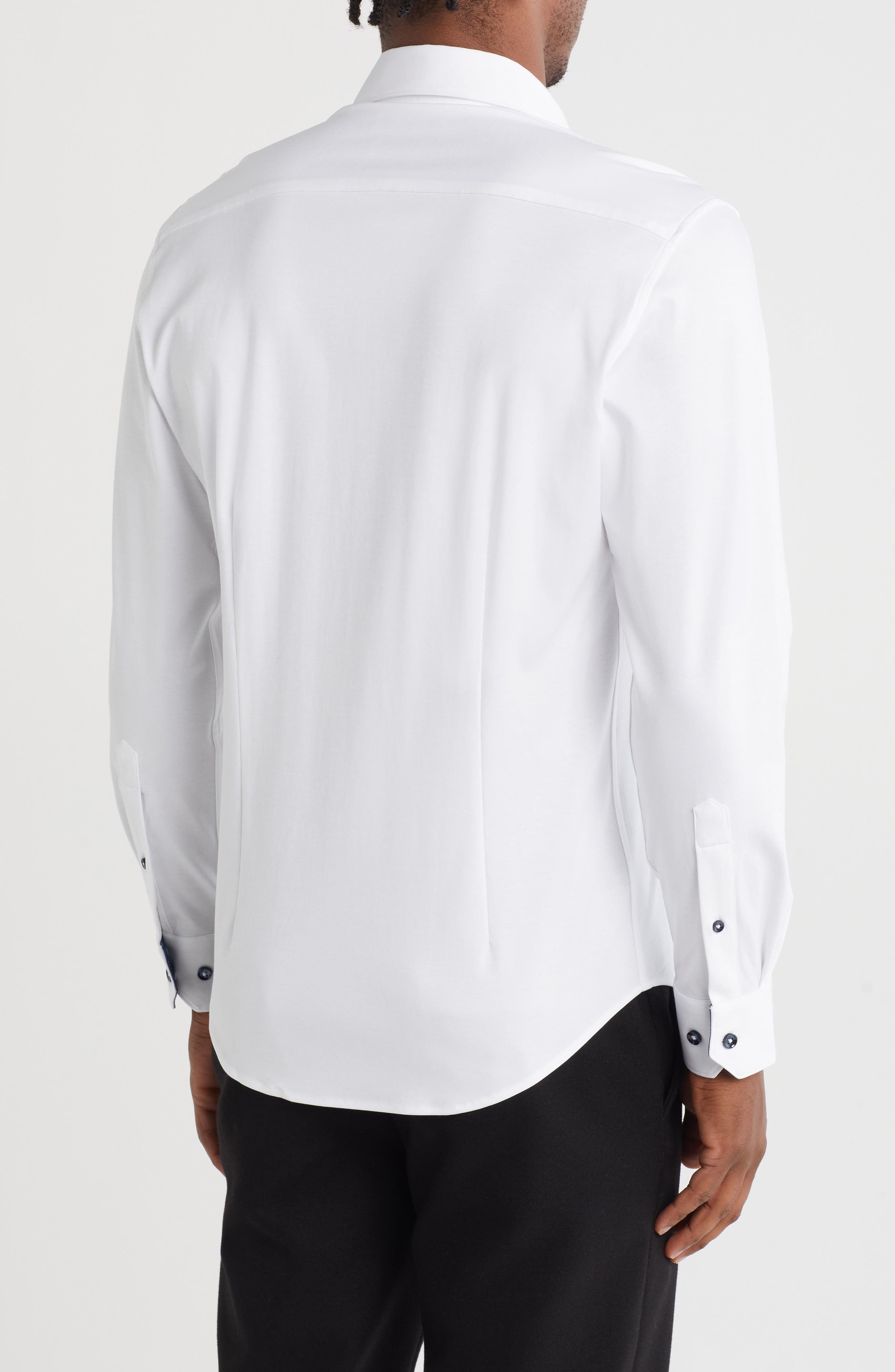LEVINAS Tailored Fit Solid Cotton Dress Shirt