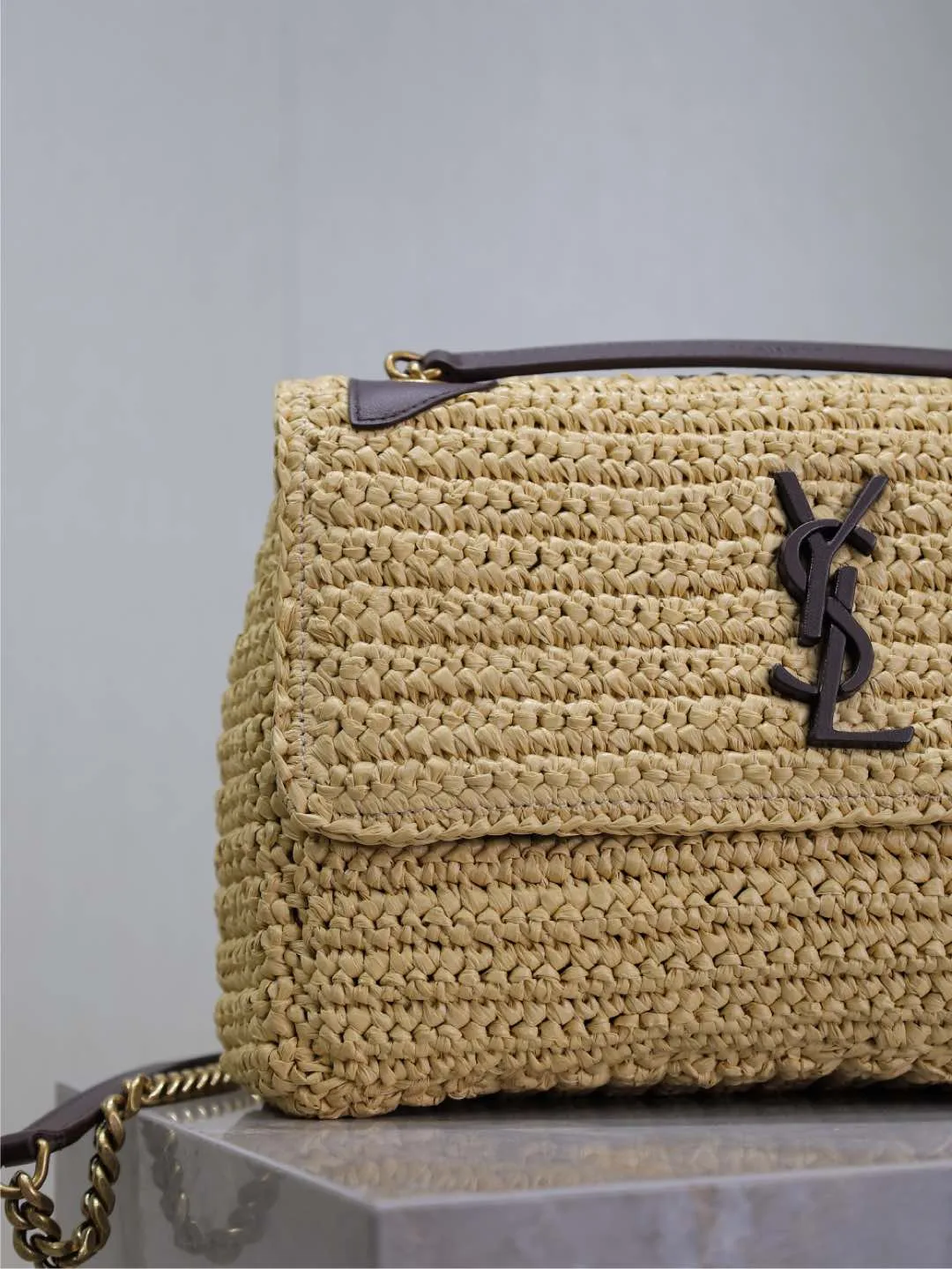 Saint Laurent Niki Straw Woven Shoulder Bag product photo from LabelPicks